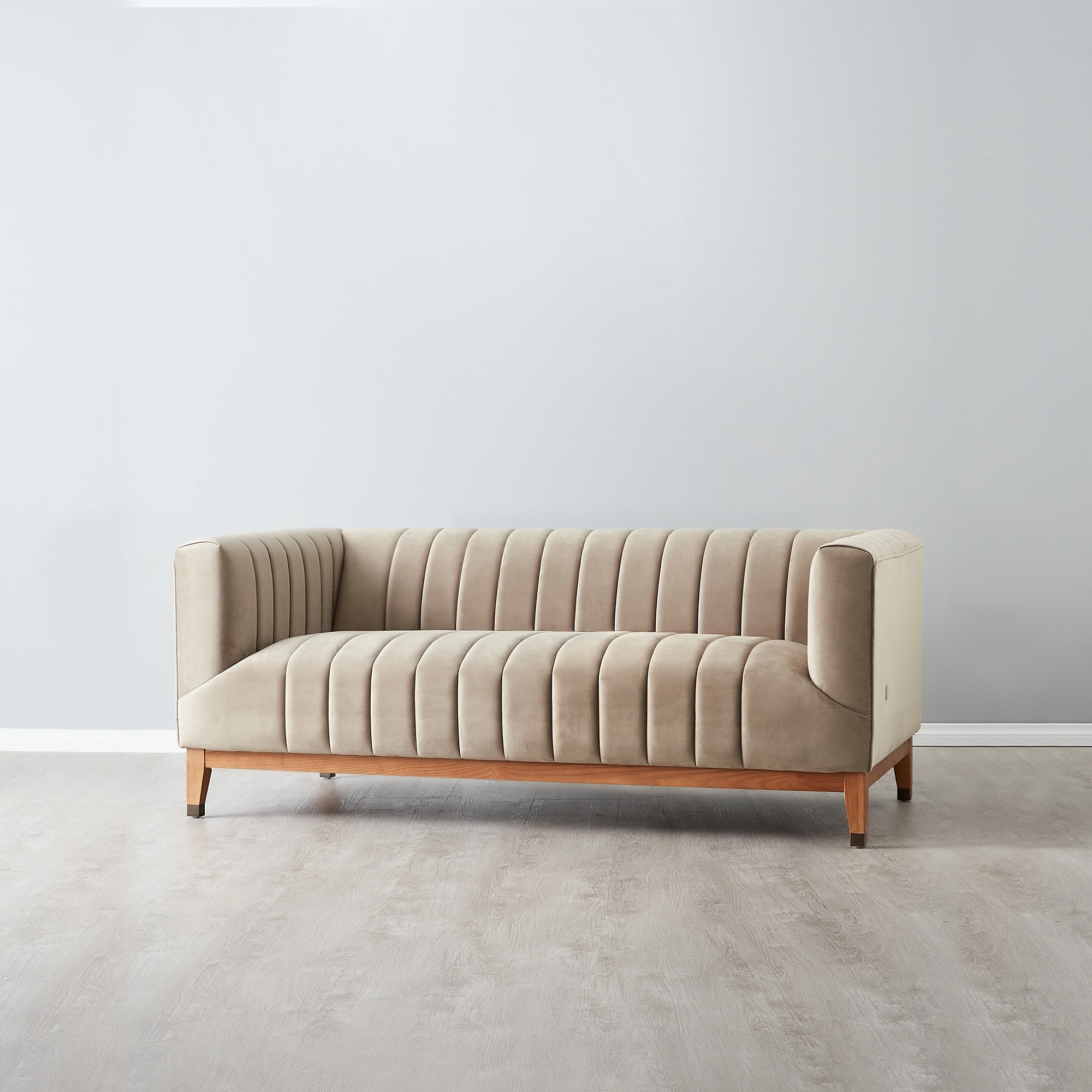 Astoria III Beige Velvet 2-Seater Sofa 