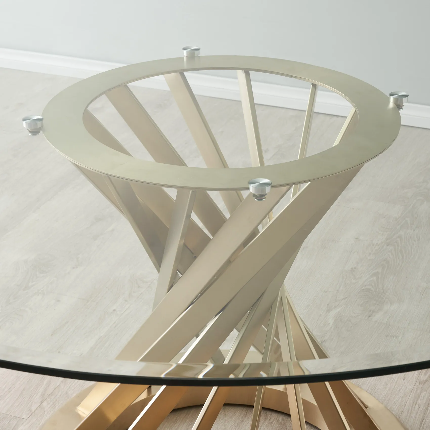 Louisa Brushed Gold Dining Table 