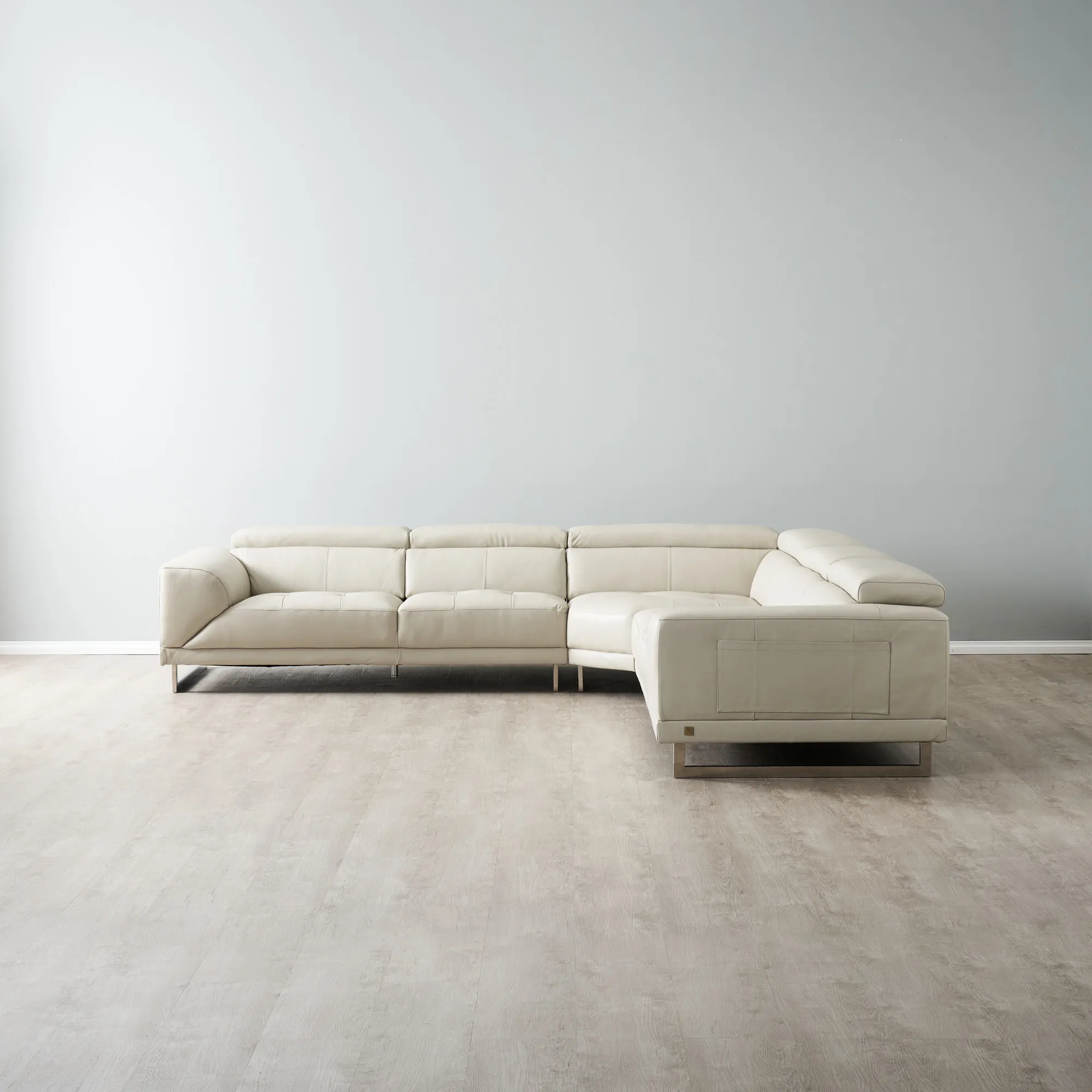 Fortitude II Cream Leather Corner Lounge 