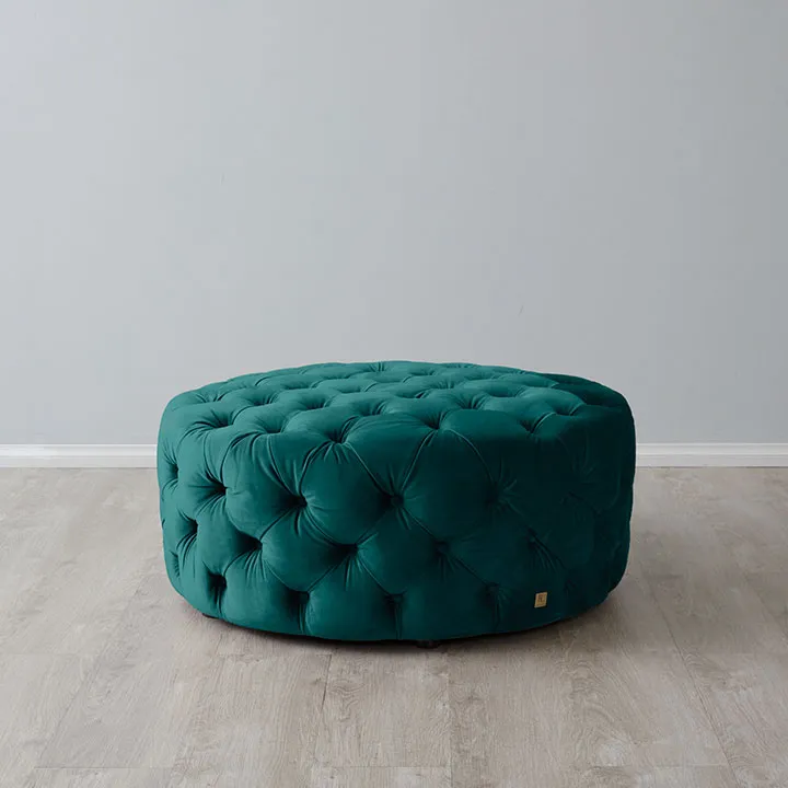 Kelly Emerald Velvet Ottoman