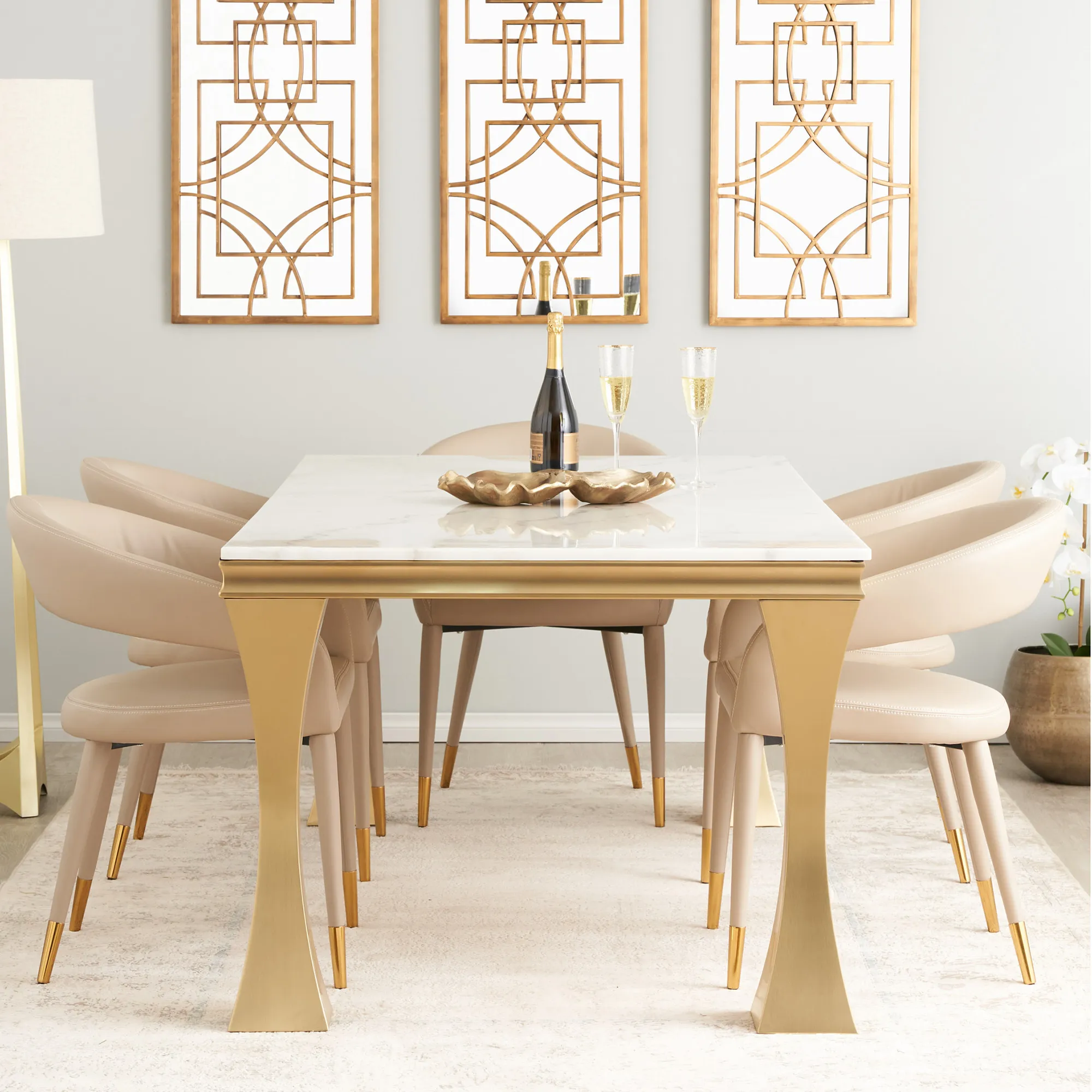 Moulin Sand Beige Vegan Leather Dining Chair 