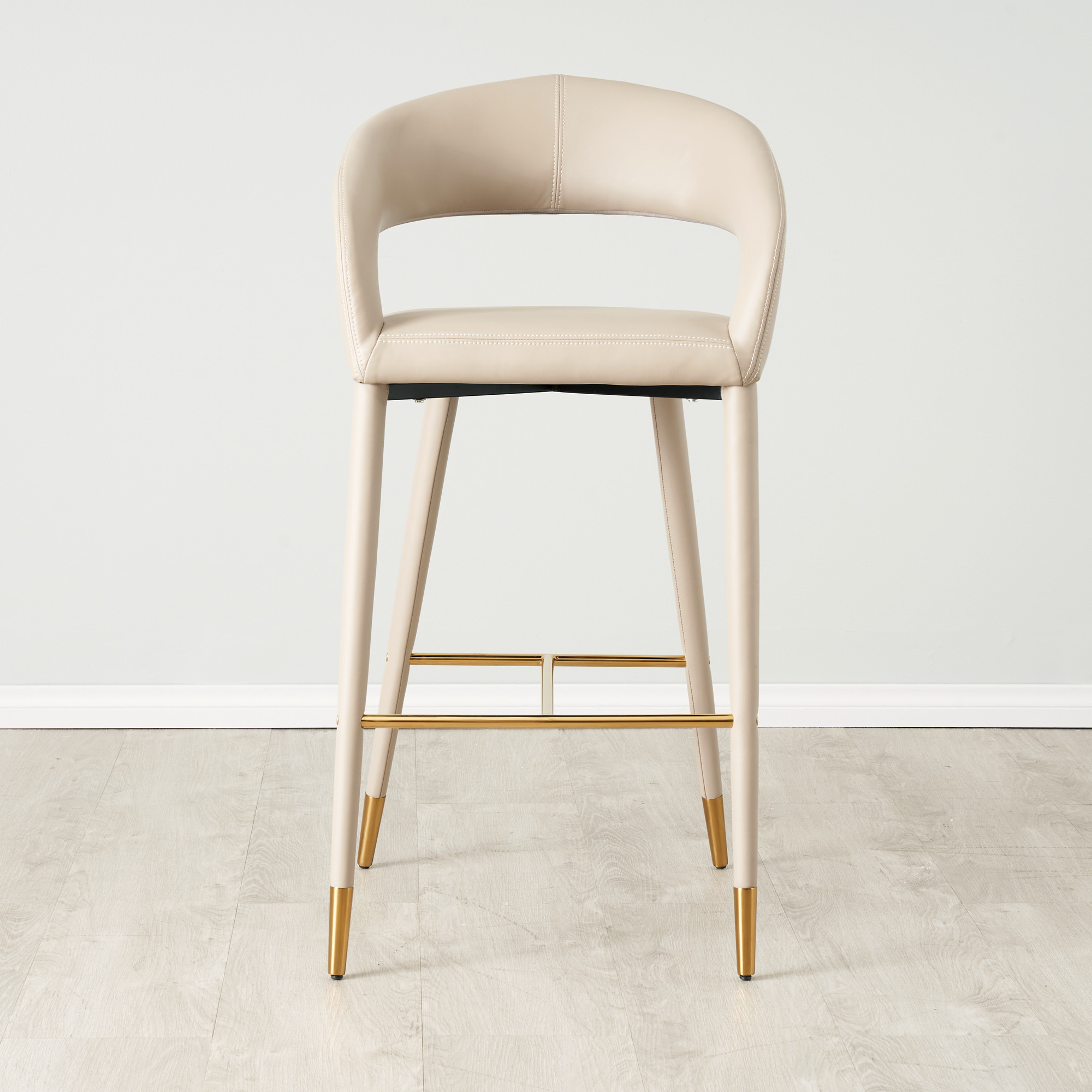 Moulin Sand Beige Vegan Leather 76cm Bar Stool
