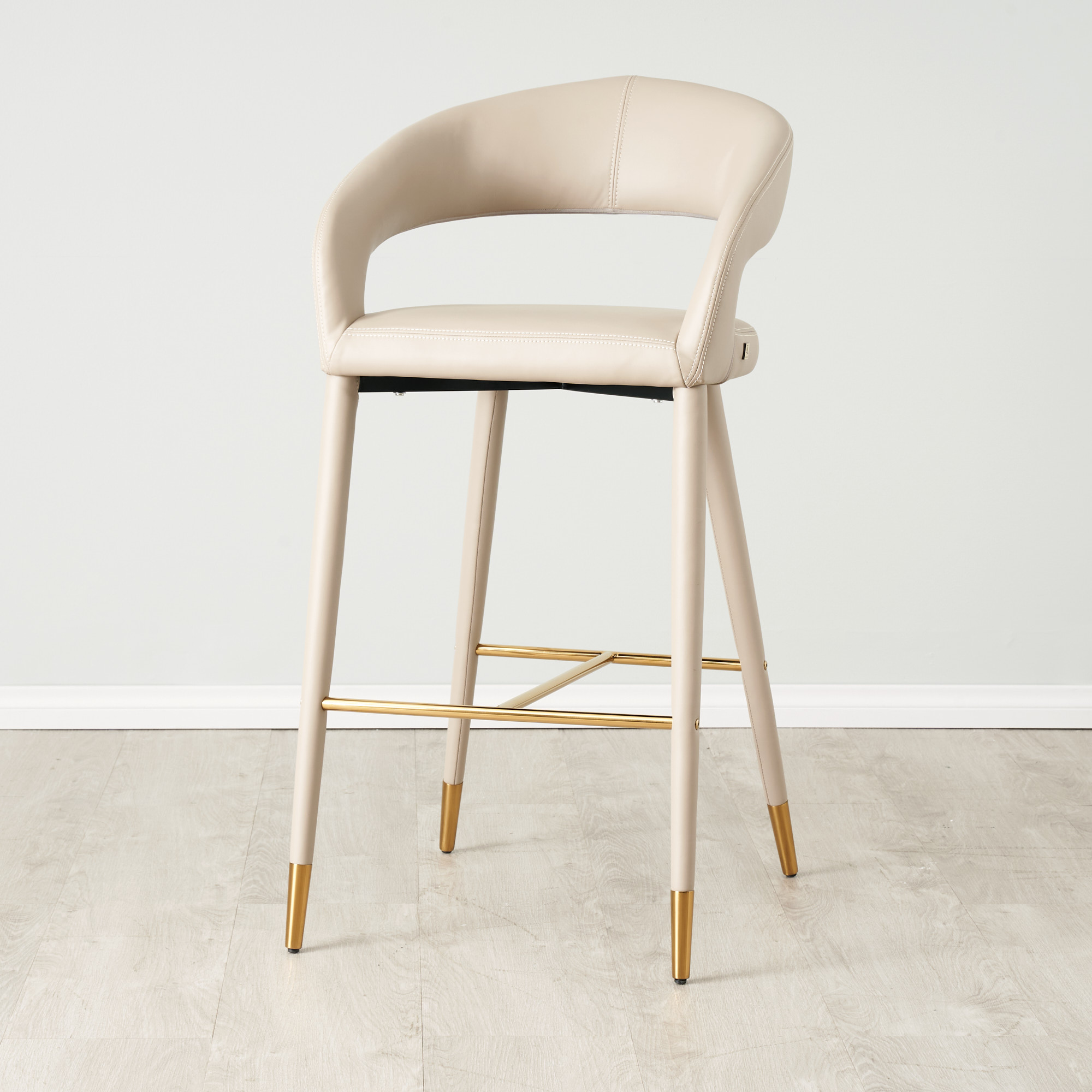 Moulin Sand Beige Vegan Leather 76cm Bar Stool