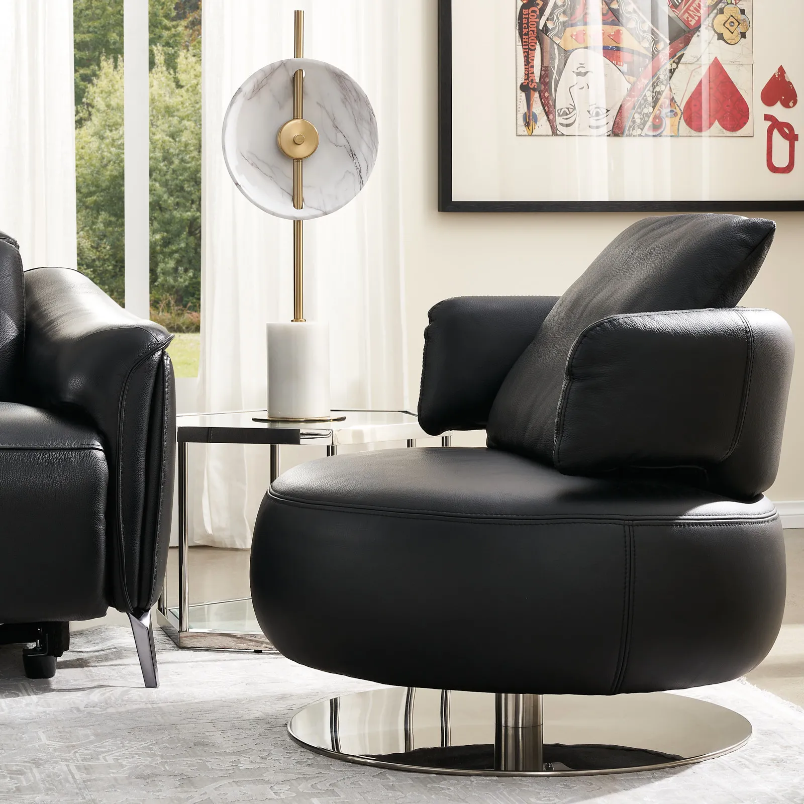 Vermont Black Leather Chair