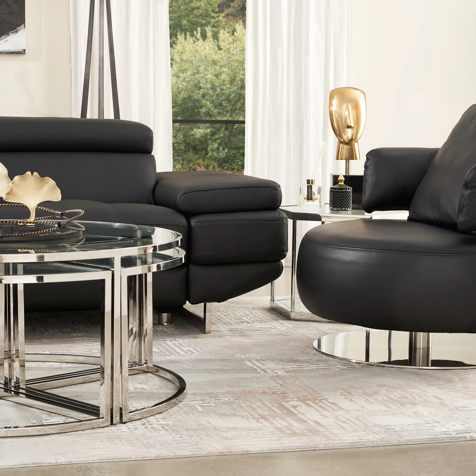 Vermont Black Leather Chair