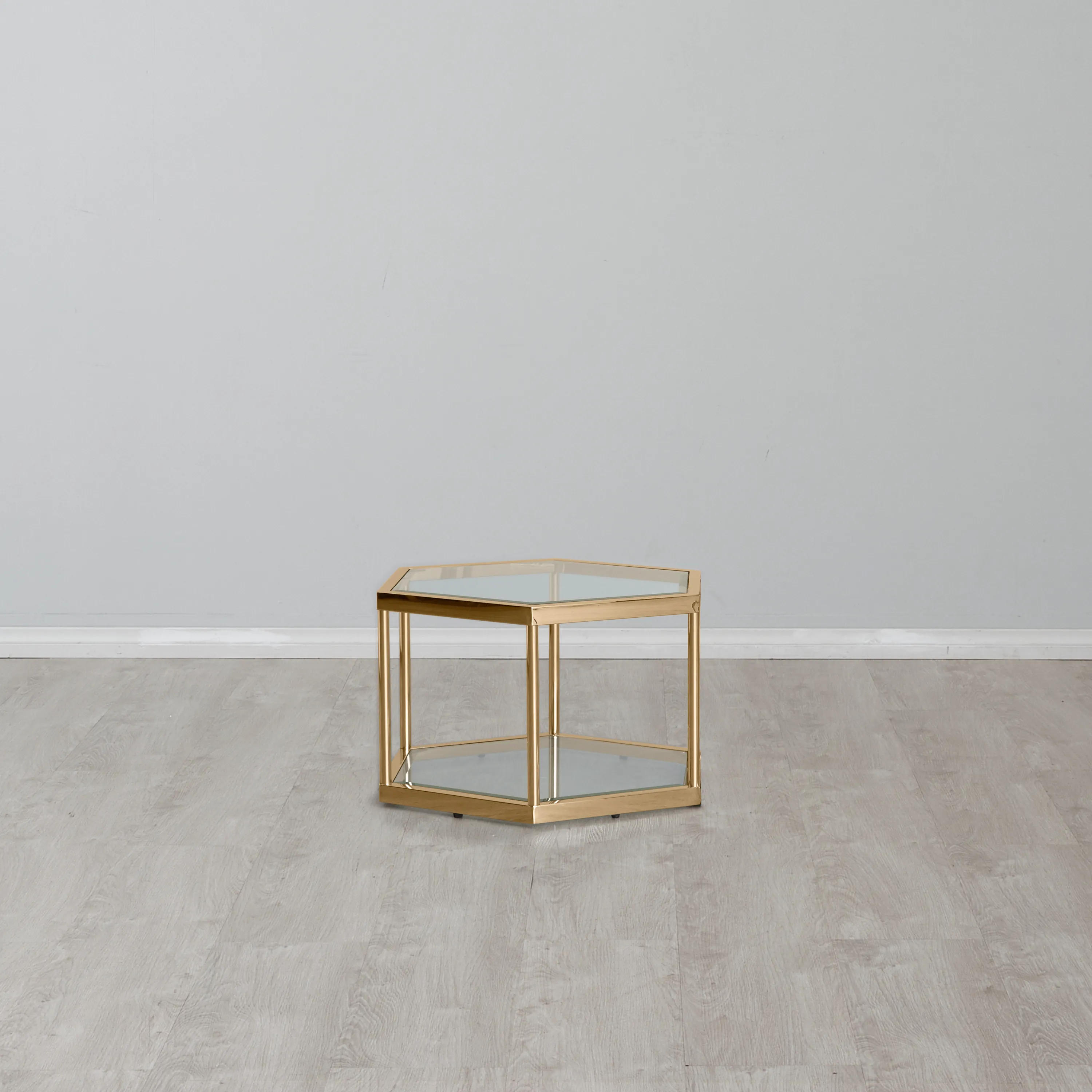 Hexagonal Side Table 35cm - Gold