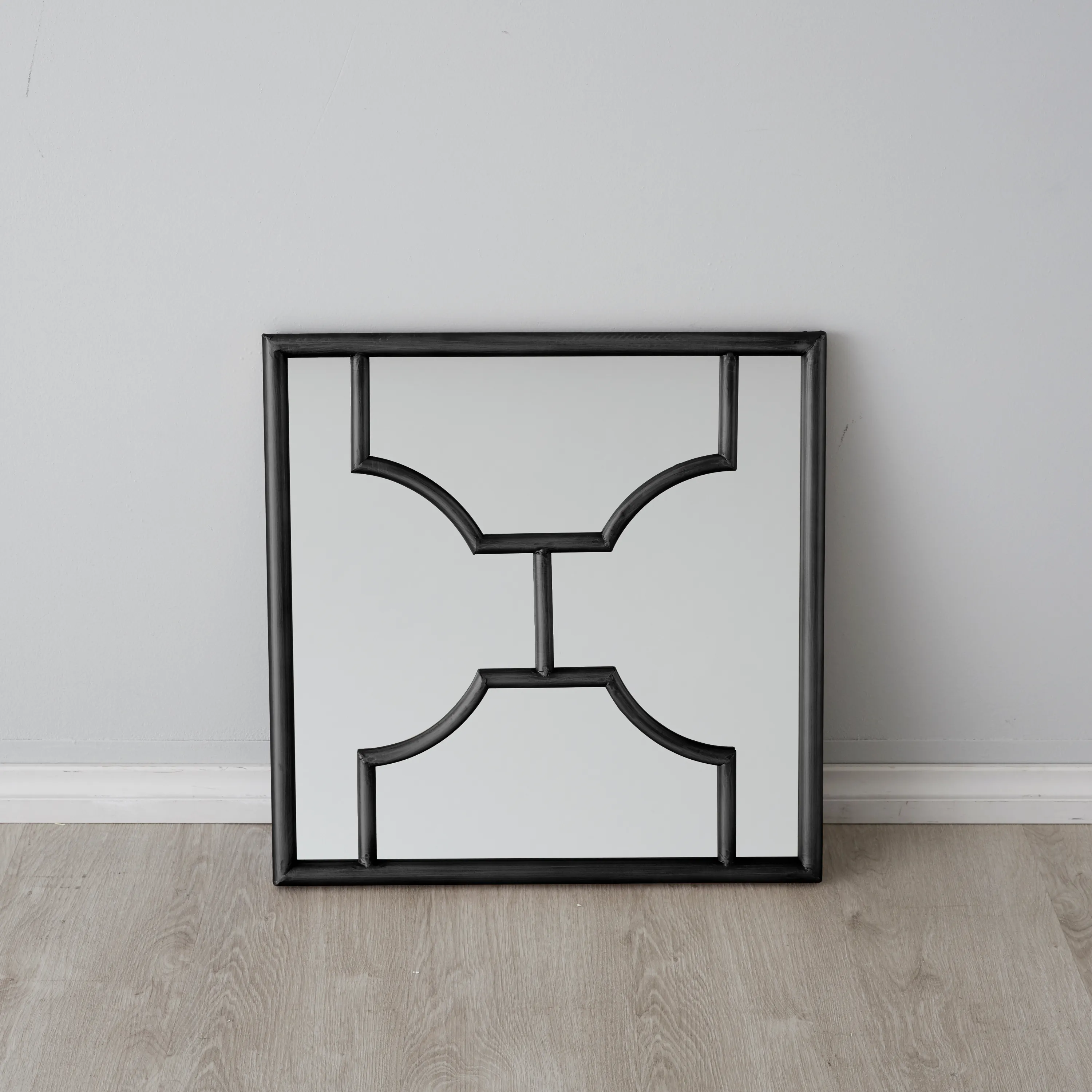 Tessellated Black Square Mirror 