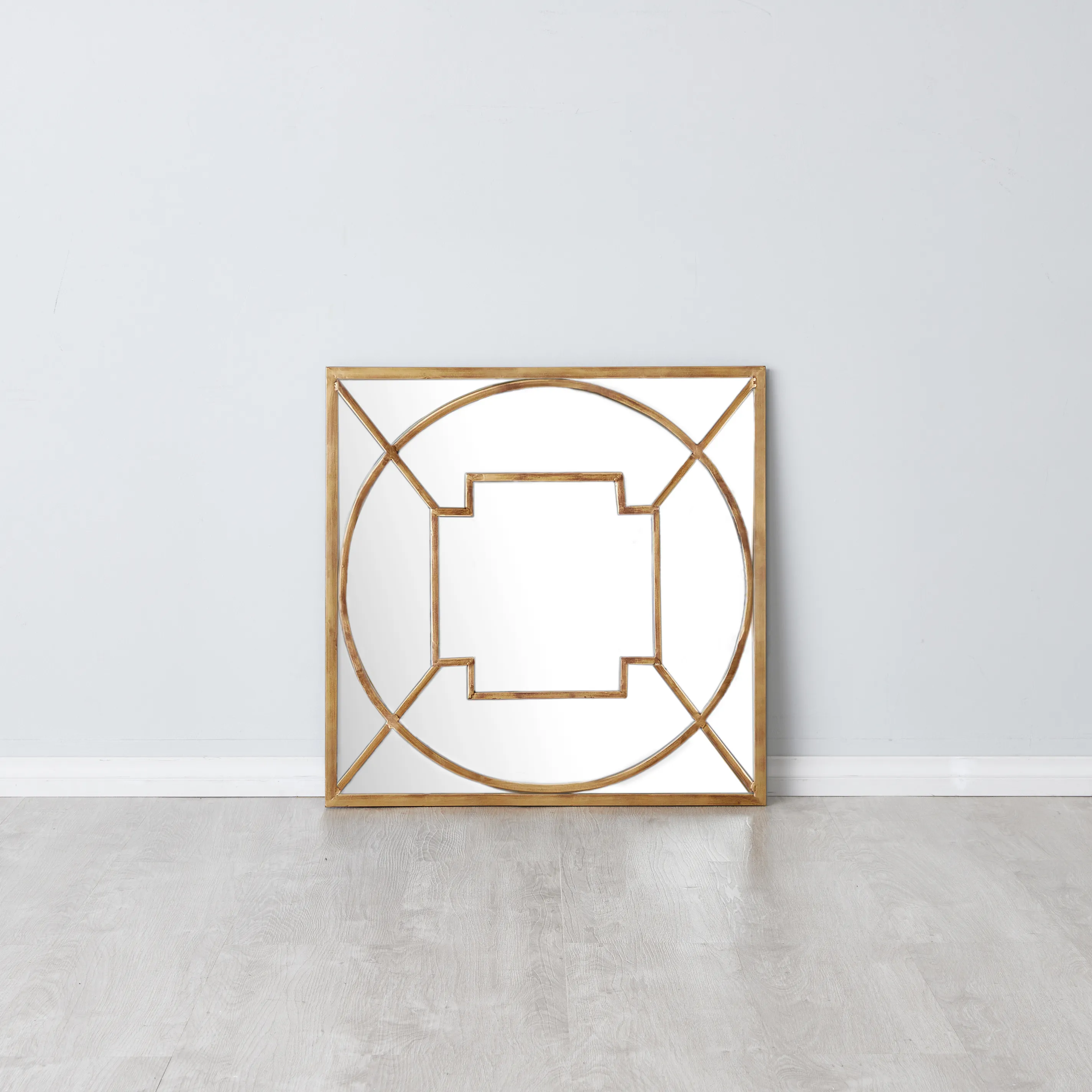 Myrtle Antique Gold Square Mirror 