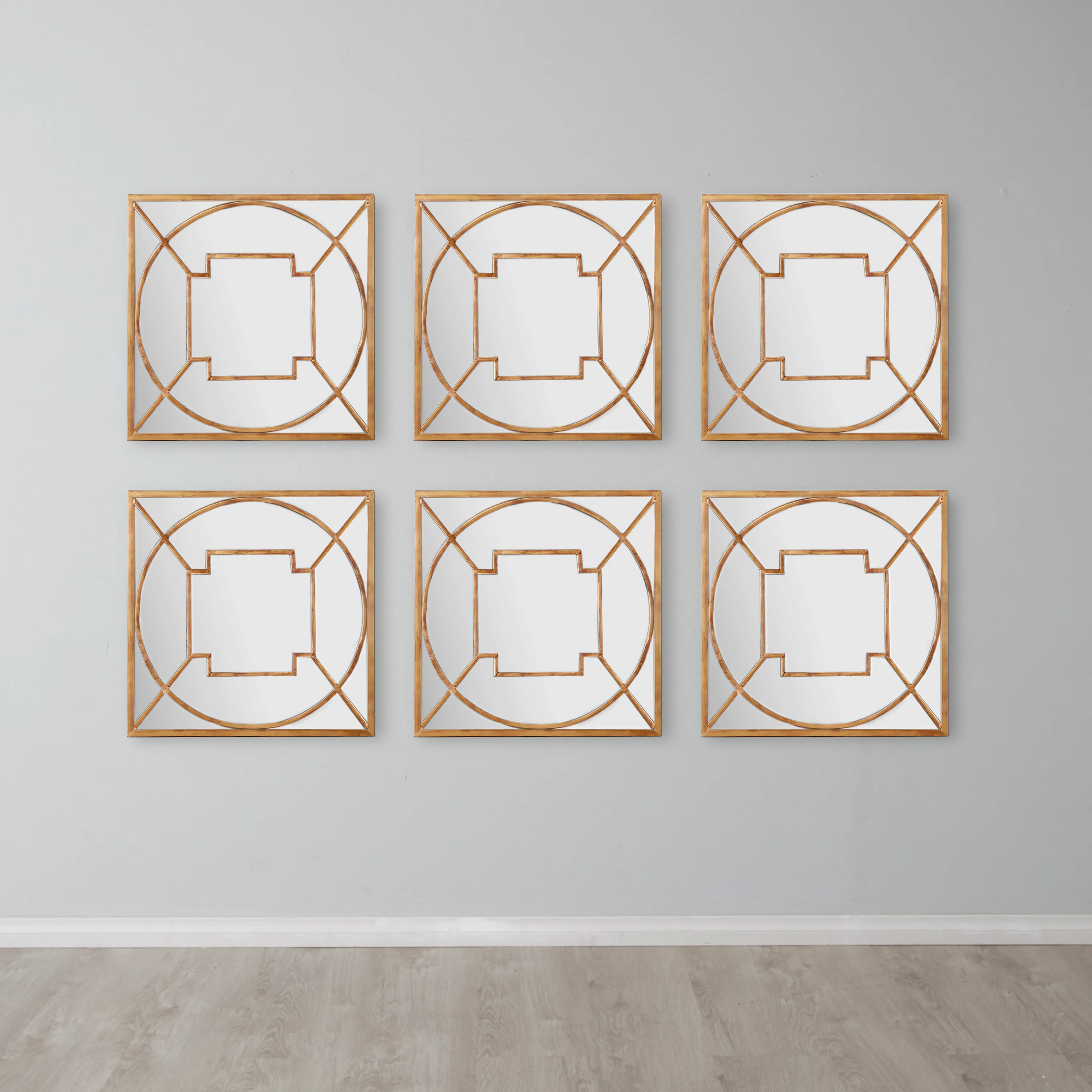 Myrtle Antique Gold Square Mirror 