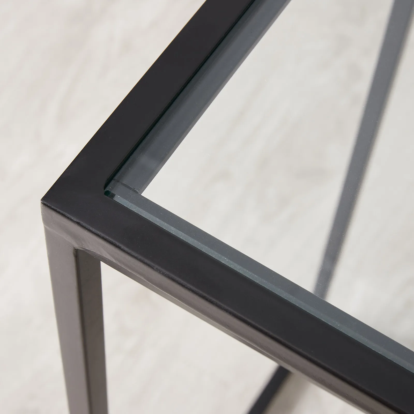 Laila Glass Sideboard - Black Iron Frame