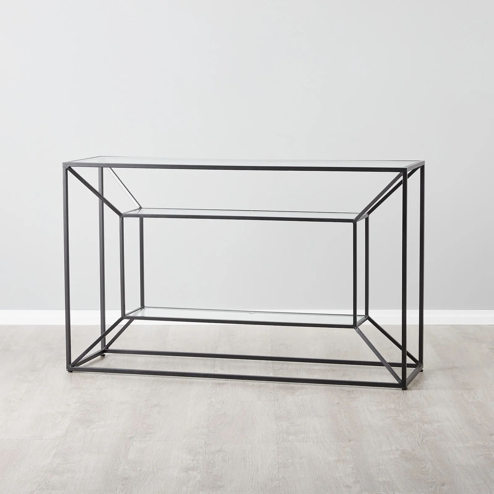 Laila Glass Sideboard - Black Iron Frame