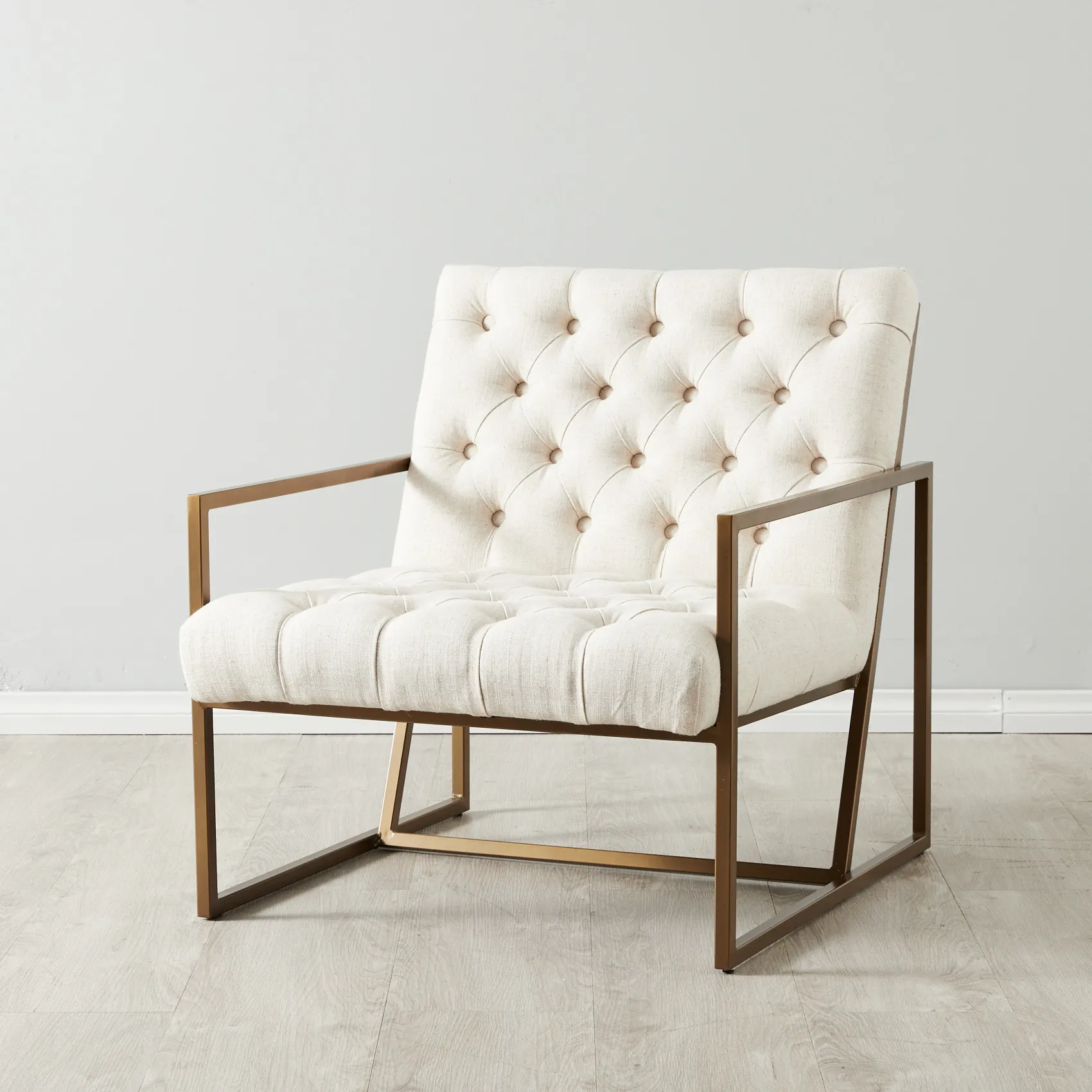 Elliot French Cream Linen Occasional Chair