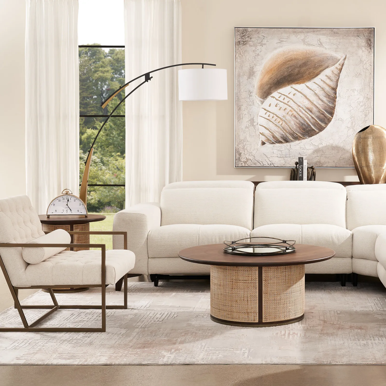 Elliot French Cream Linen Occasional Chair