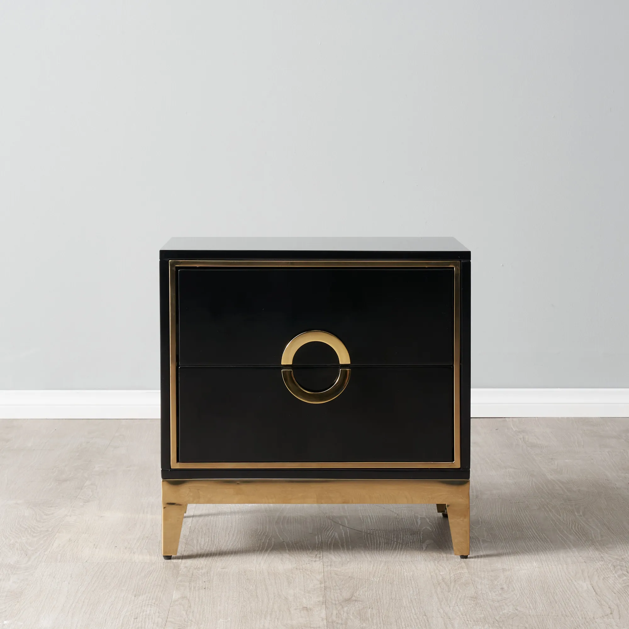 Jacus Black Bedside Table