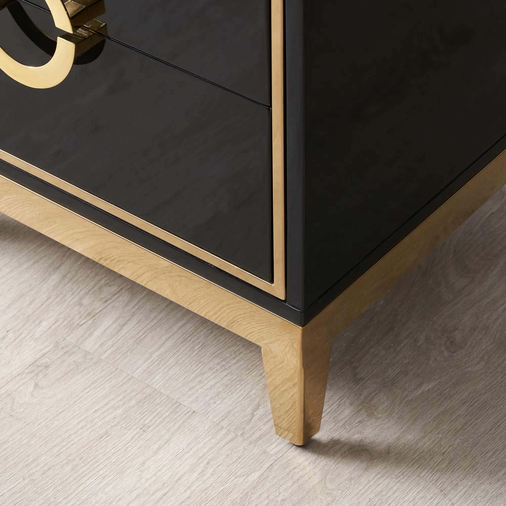Jacus Black Bedside Table