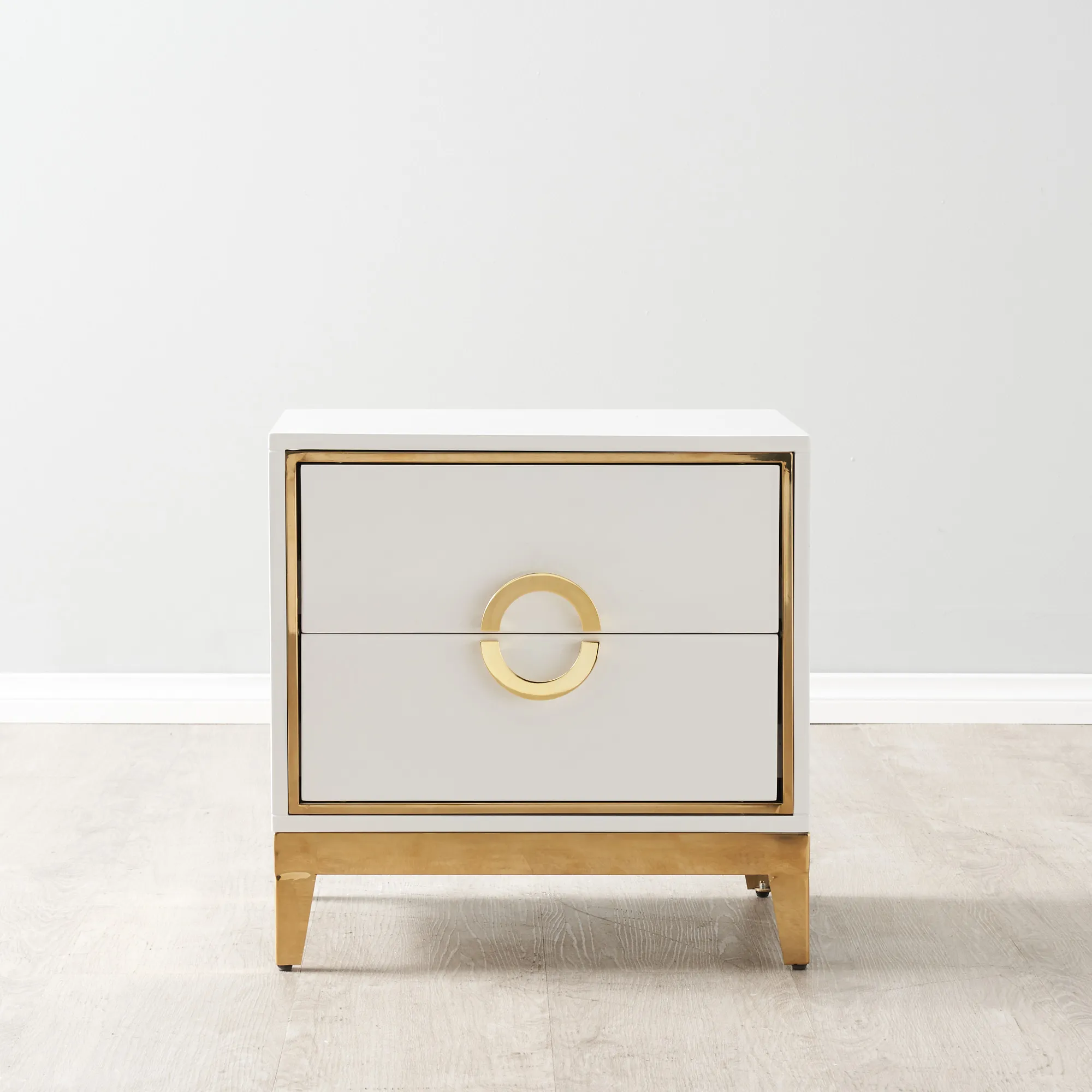 Jacus White Bedside Table