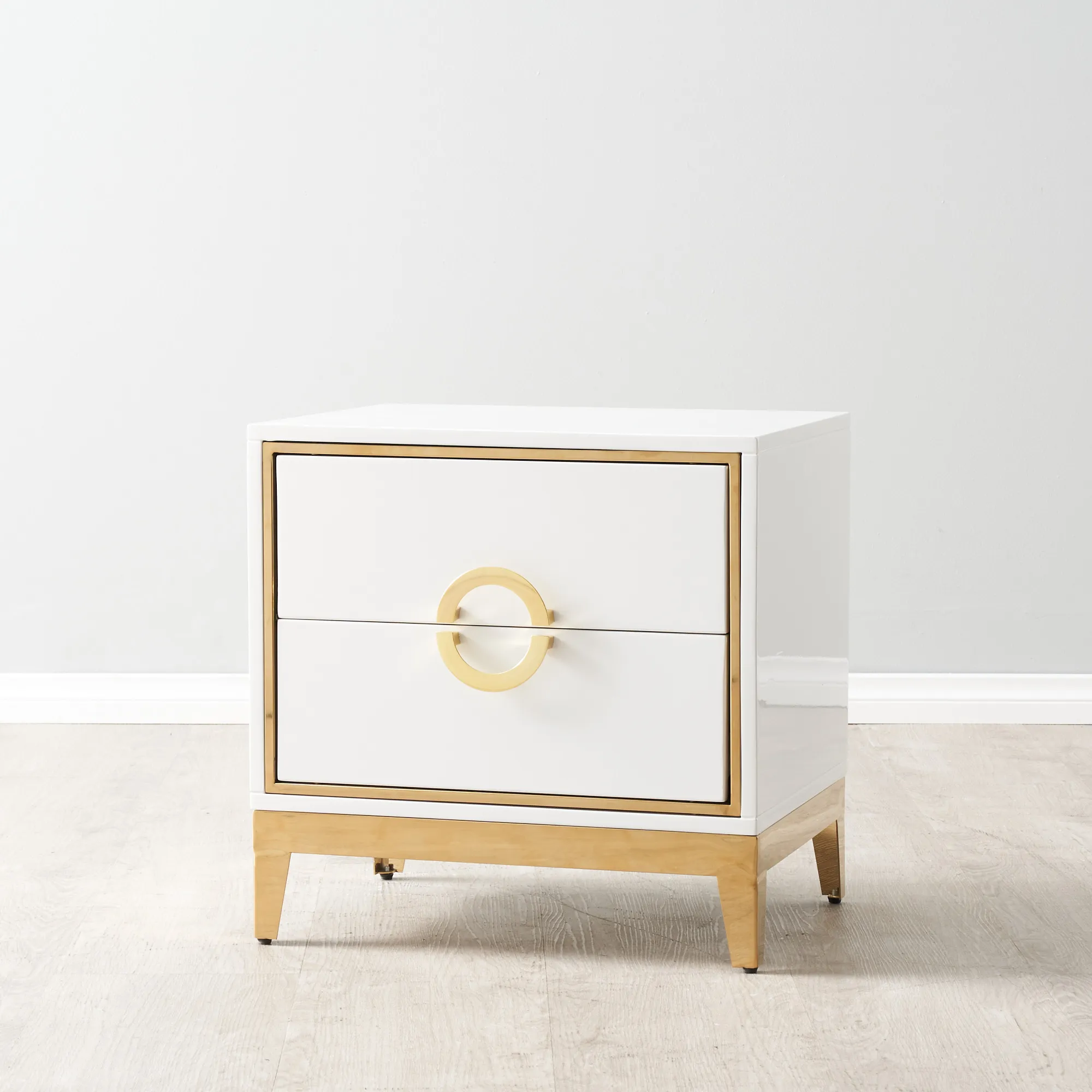 Jacus White Bedside Table