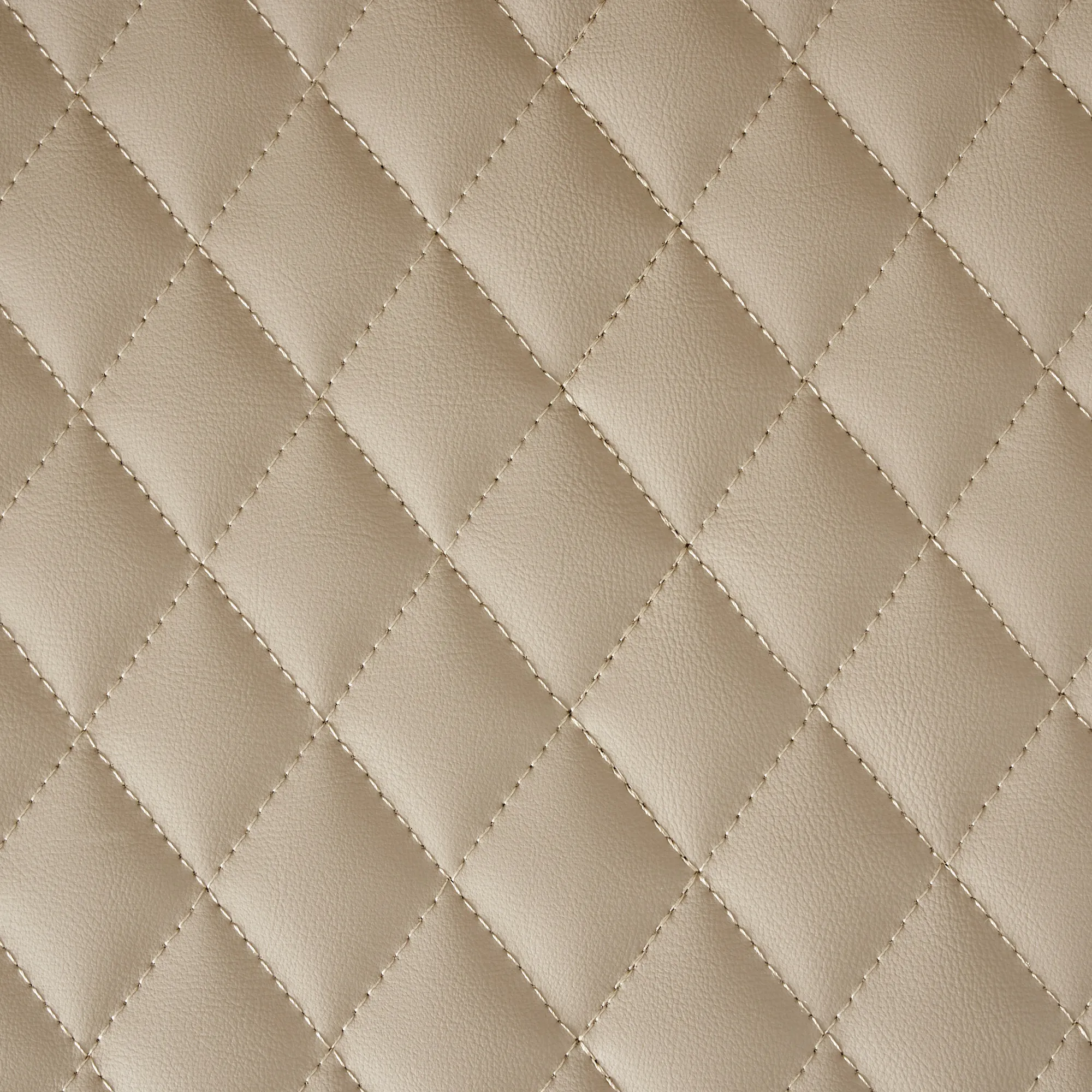 Quinn Sand Beige Vegan Leather Dining Chair - Brass Colour Legs