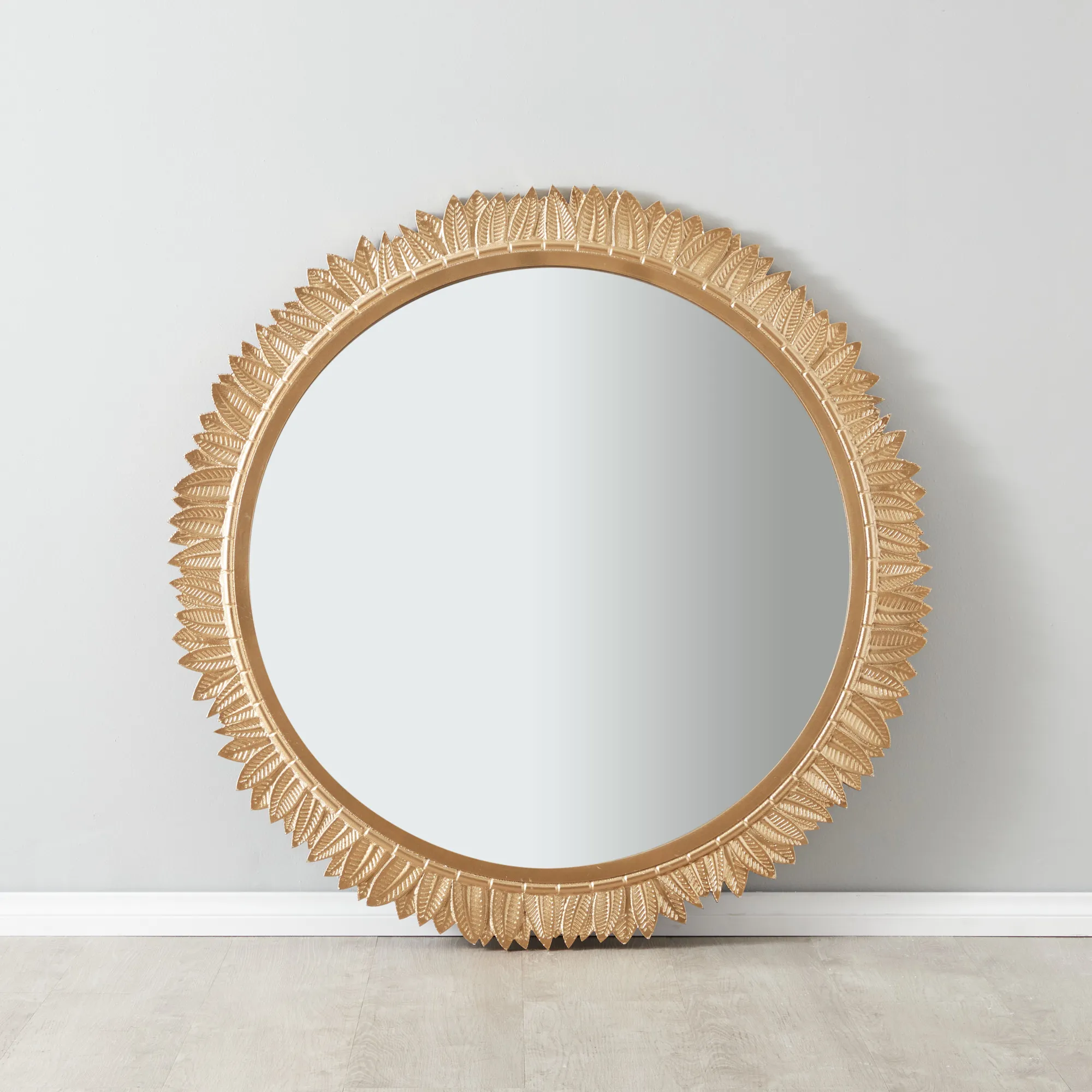 Summer Antique Gold Round Mirror