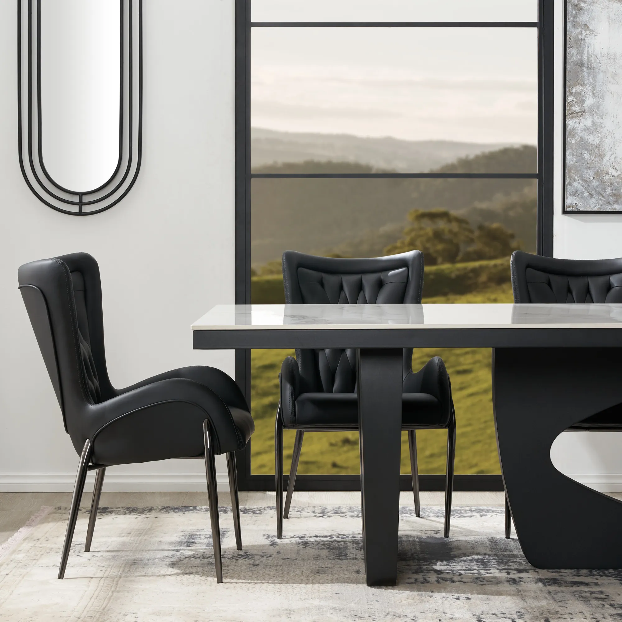 Hippodrome Black Oval Mirror 