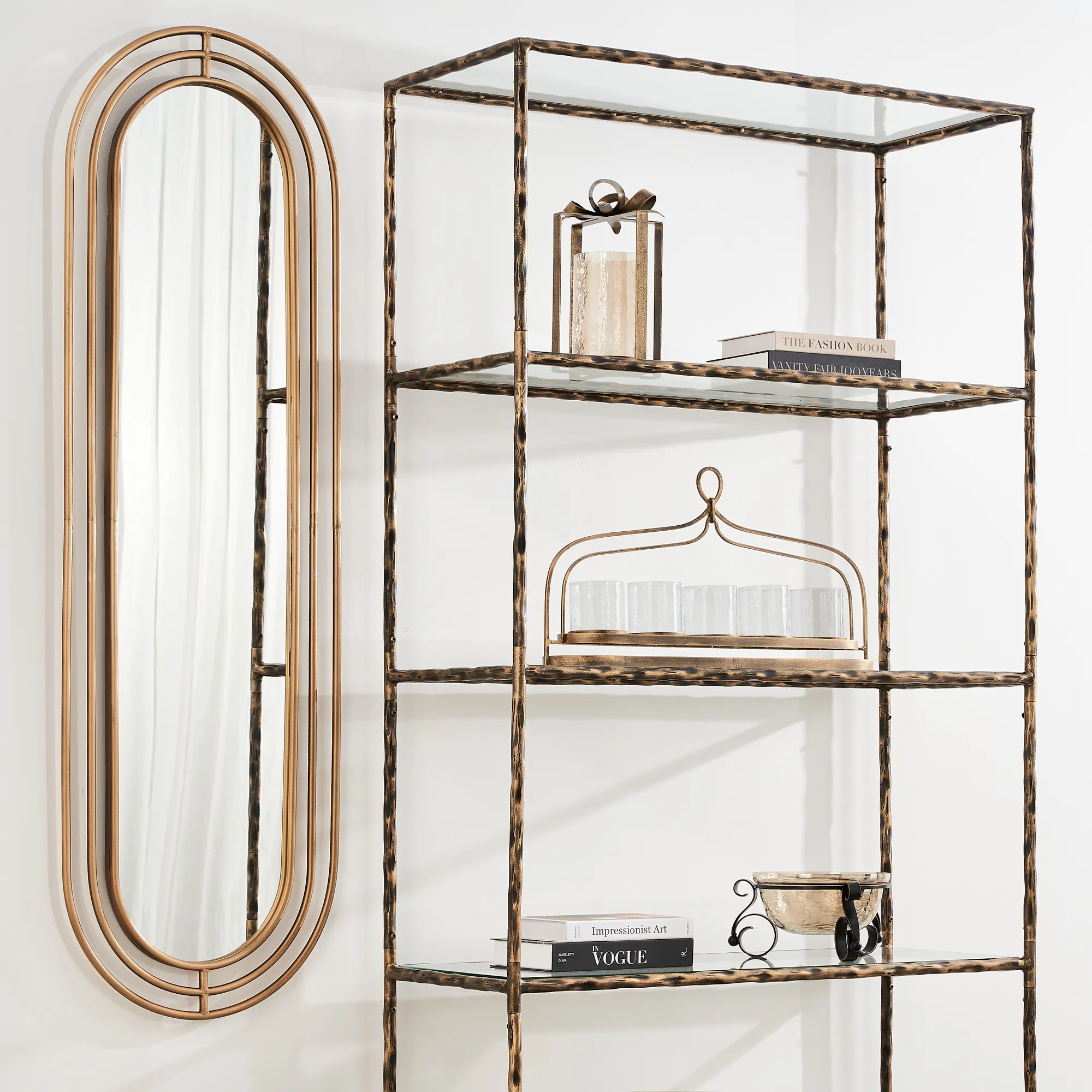 Hippodrome Antique Gold Oval Mirror 