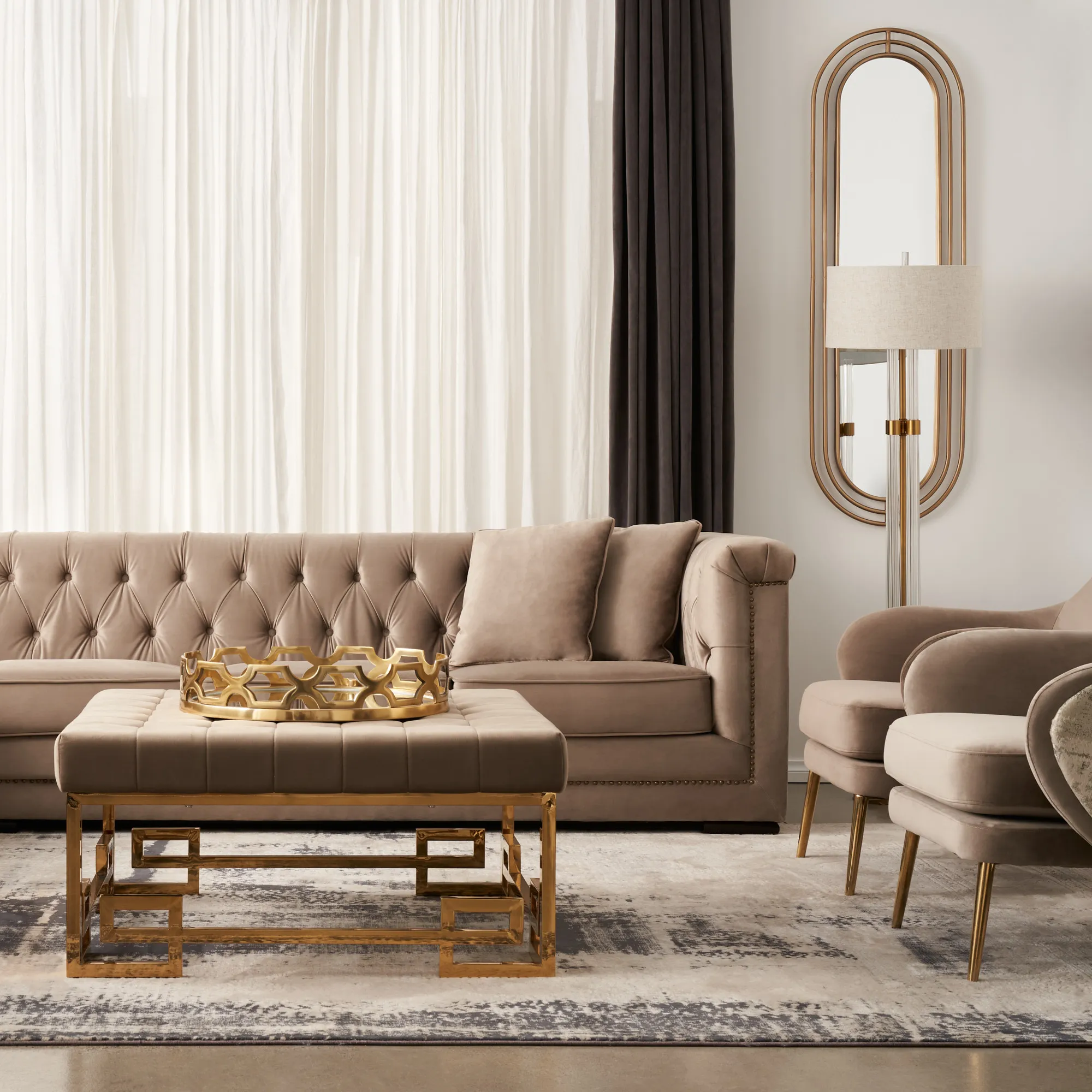 Hippodrome Antique Gold Oval Mirror 