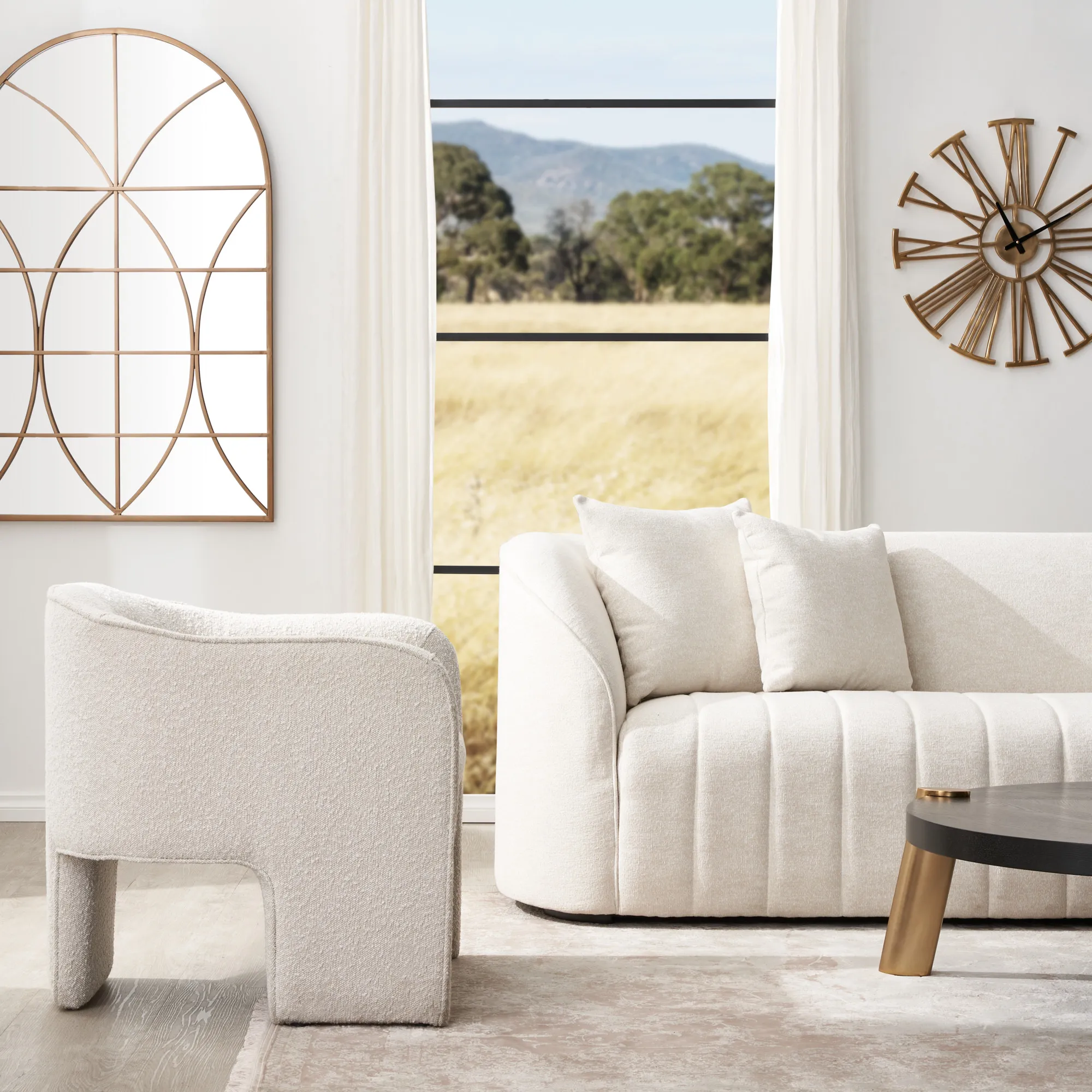 Flavius Arch Mirror -  Brass Colour