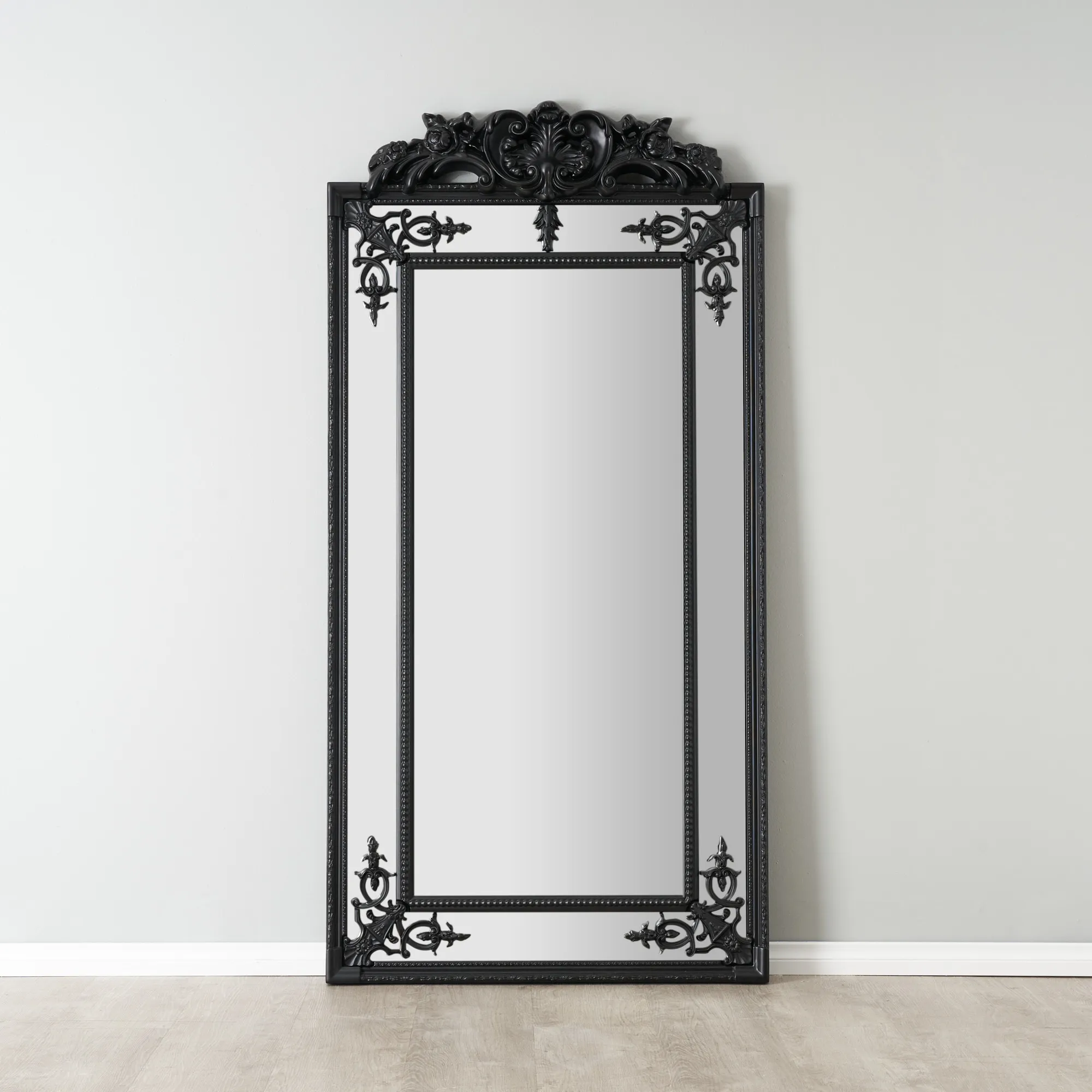Perry Matte Black Rectangle Mirror 