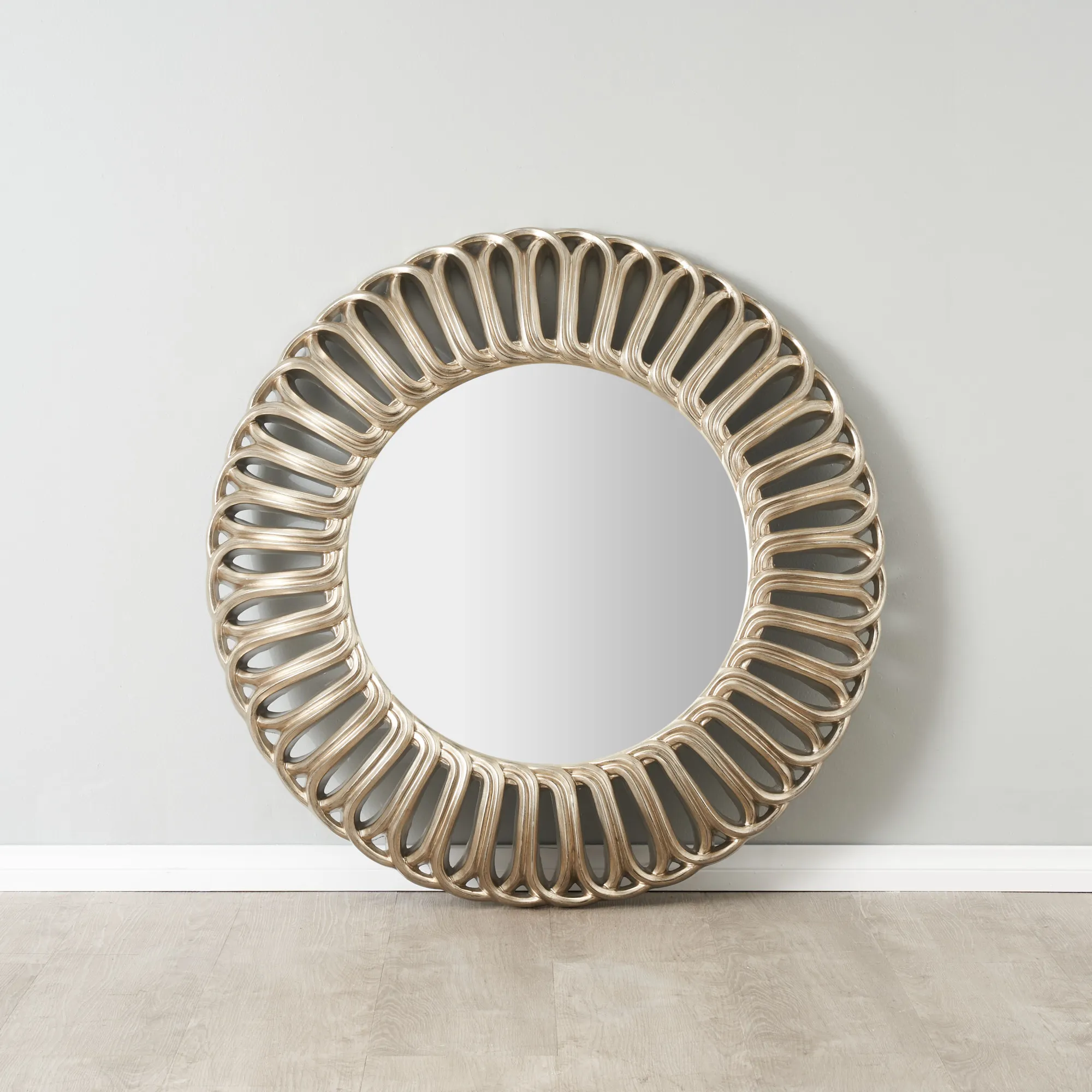 Kali Antique Gold Round Mirror
