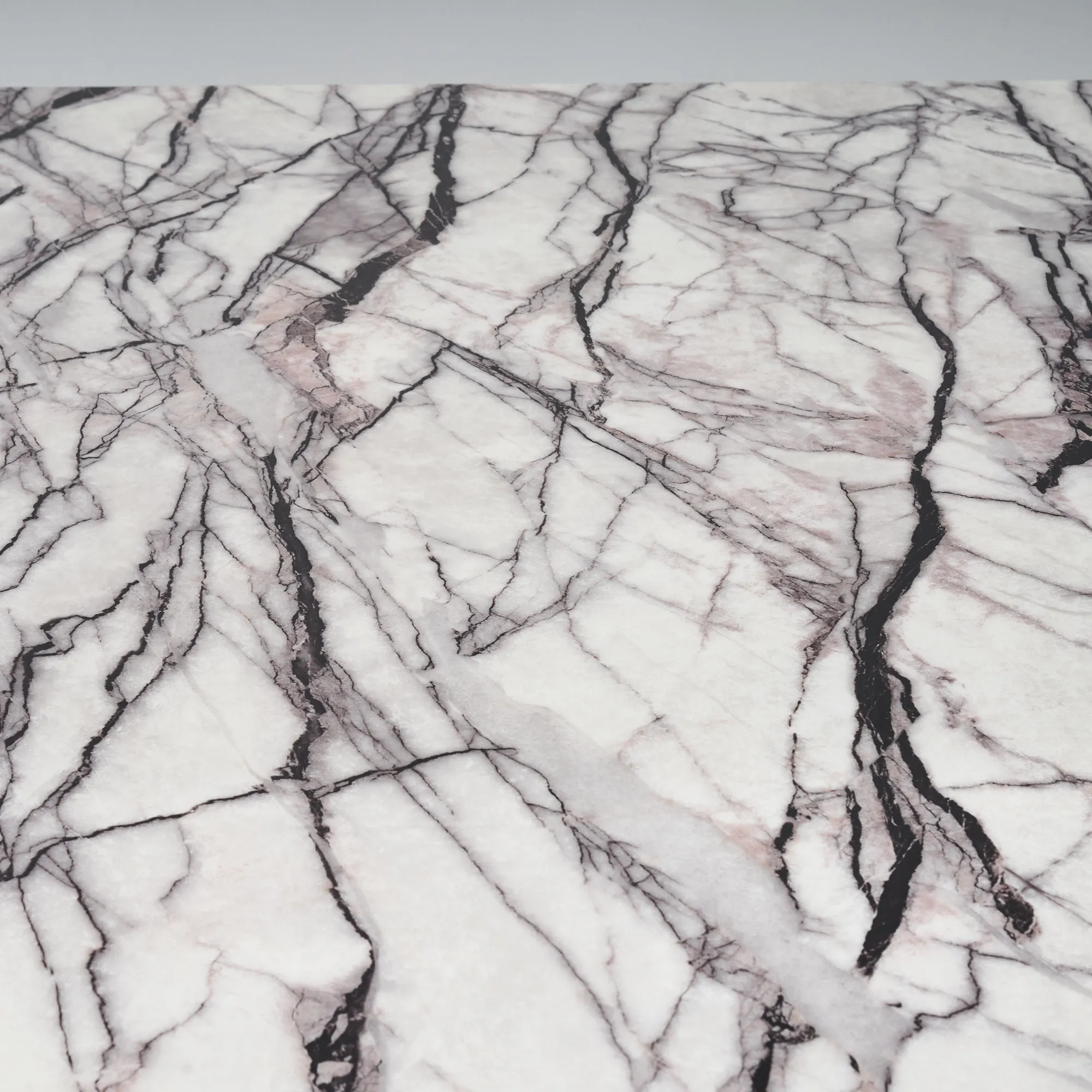 Masa Venato White Marble Dining Table - Black Legs 150cm
