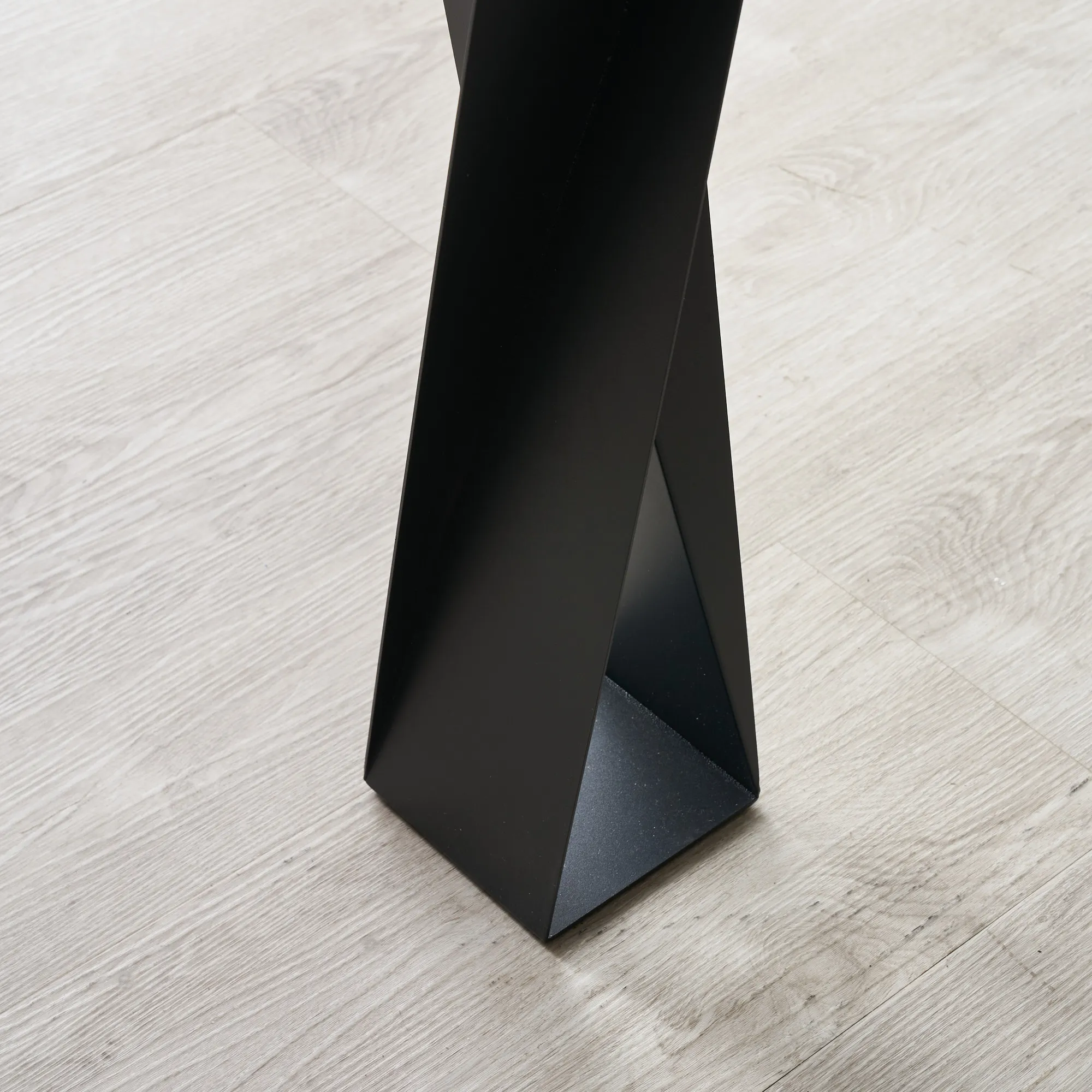 Masa Natural White Marble Dining Table  - Black Legs 150cm