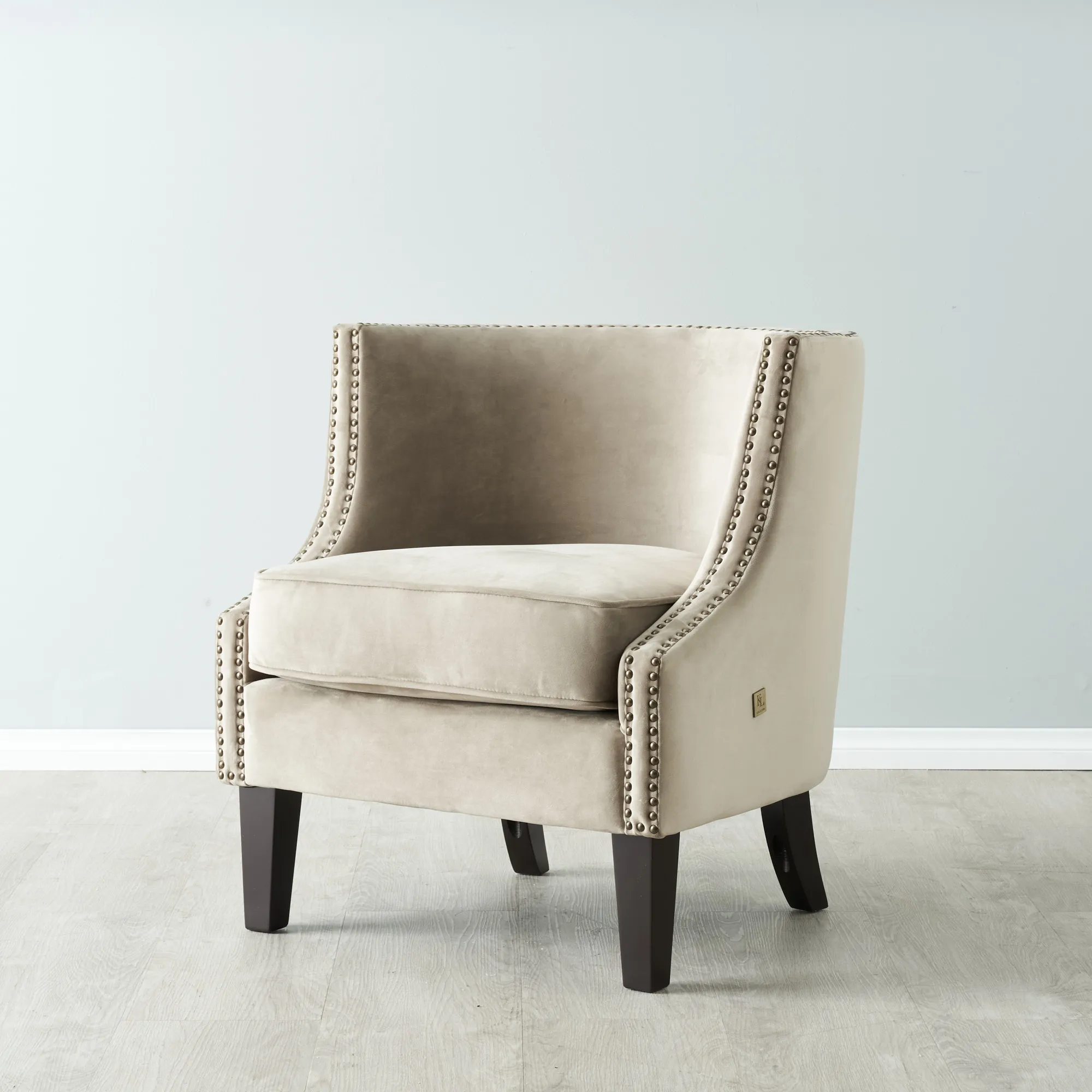 Vogue Beige Velvet Chair 
