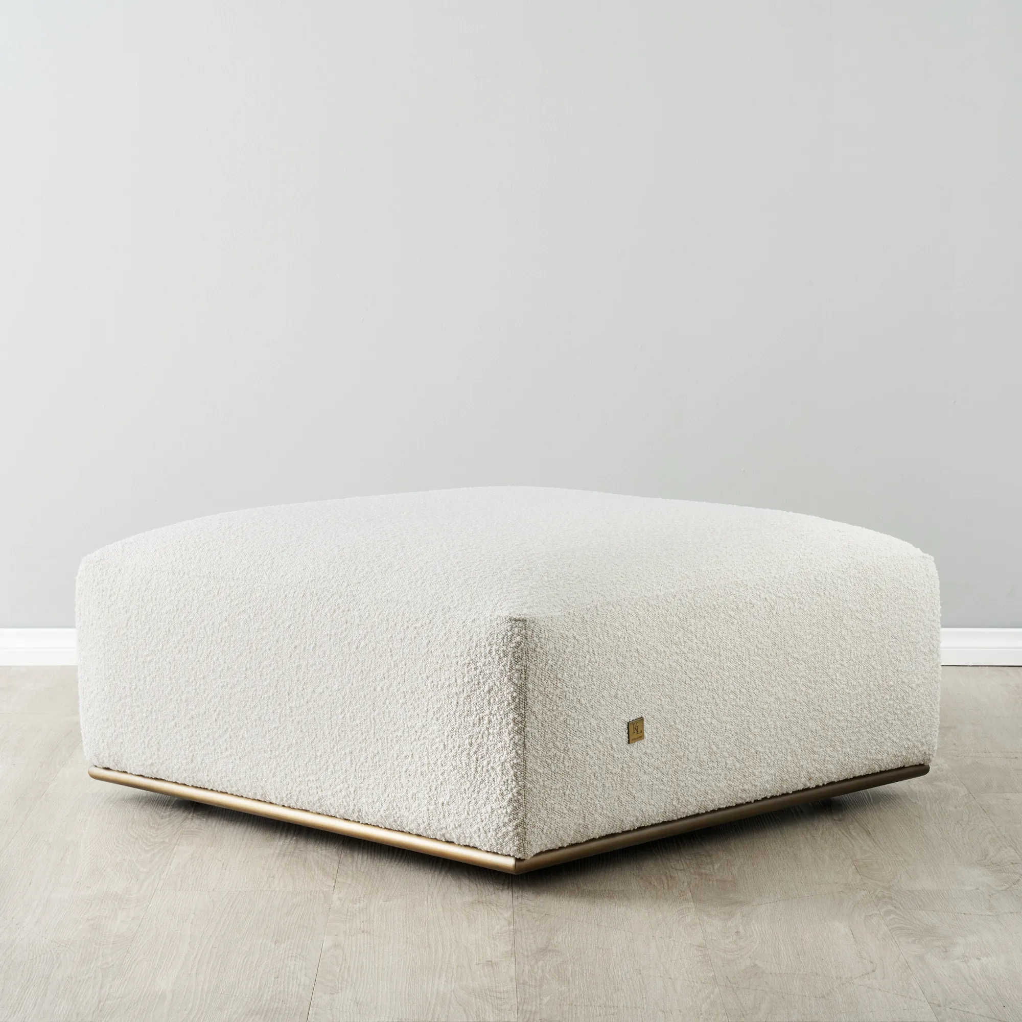 Callie Cream Boucle Ottoman