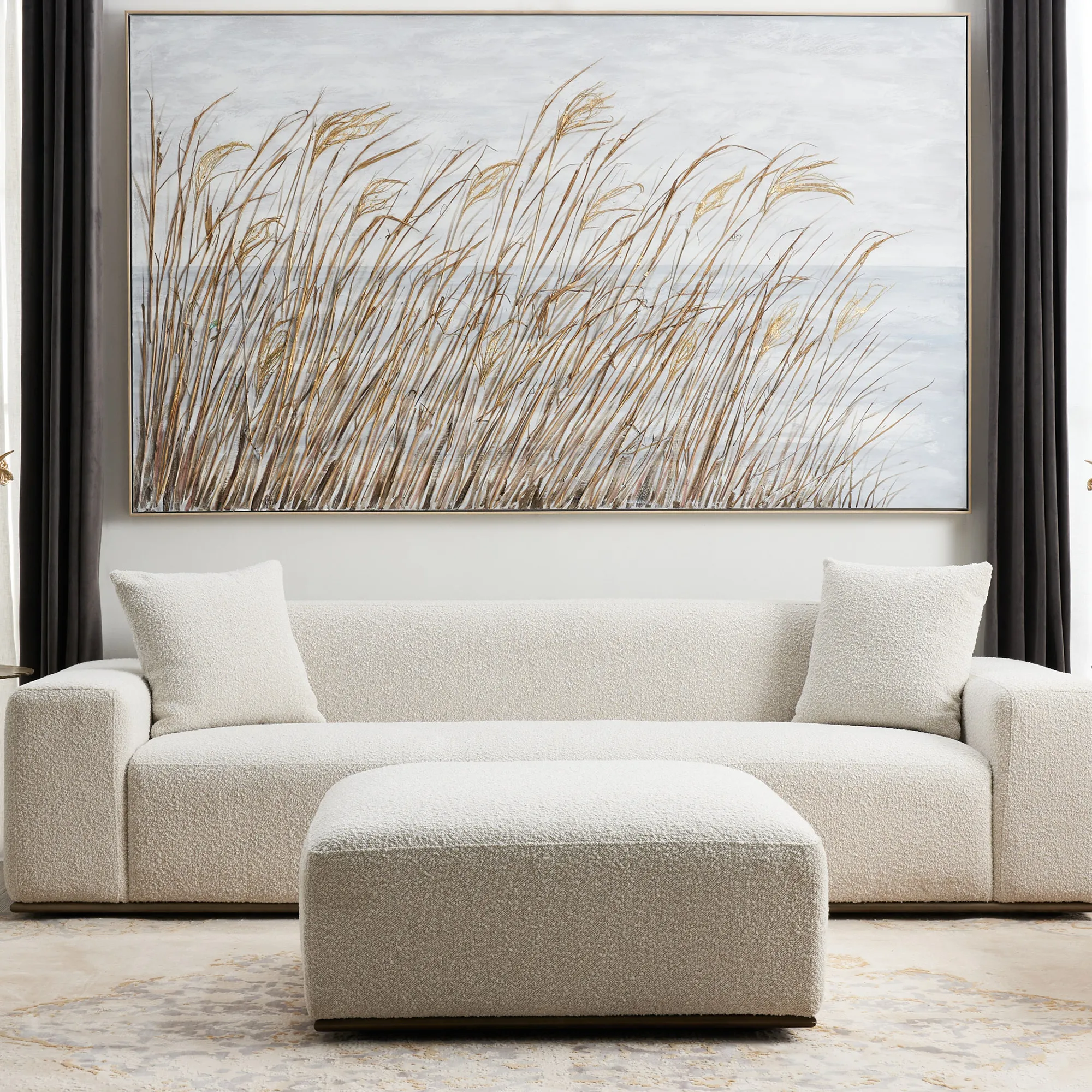 Callie Cream Boucle Ottoman