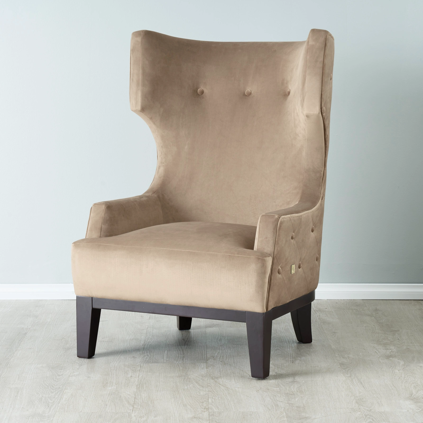 Berdine Beige Velvet Occasional Chair