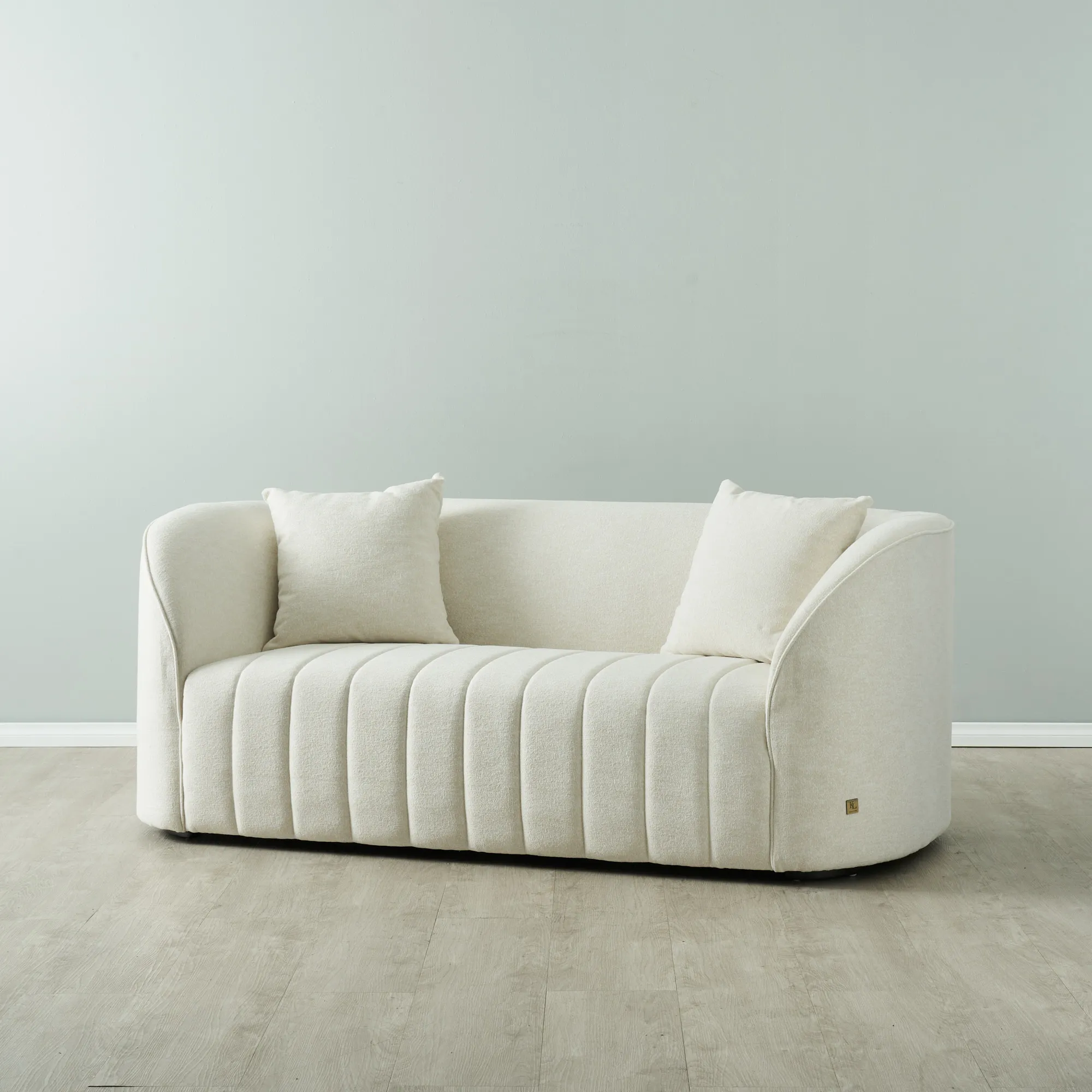 Ava Cream Fabric 2-Seater Sofa