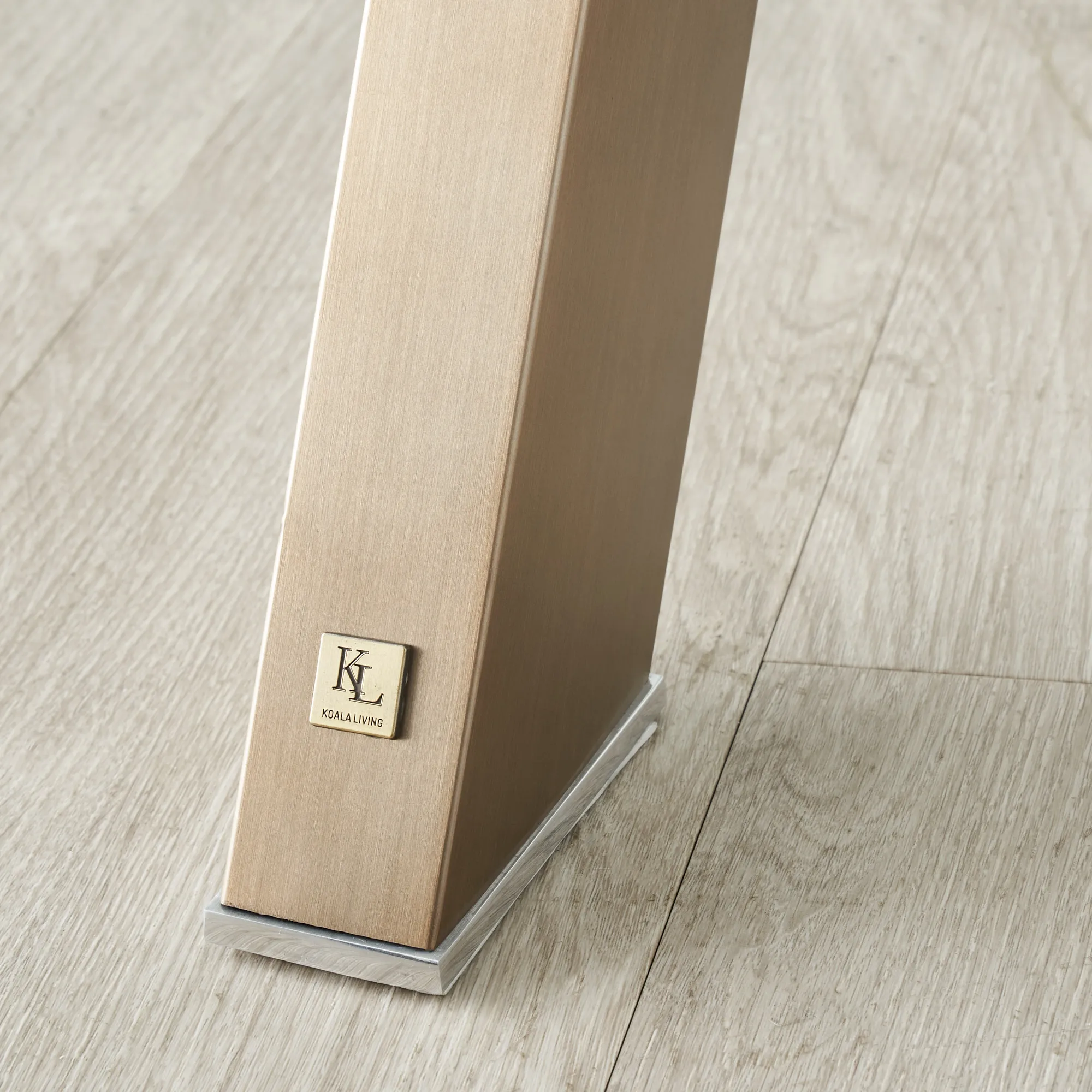 Jutta Glass 120cm Dining Table - Antique Brass Colour Legs