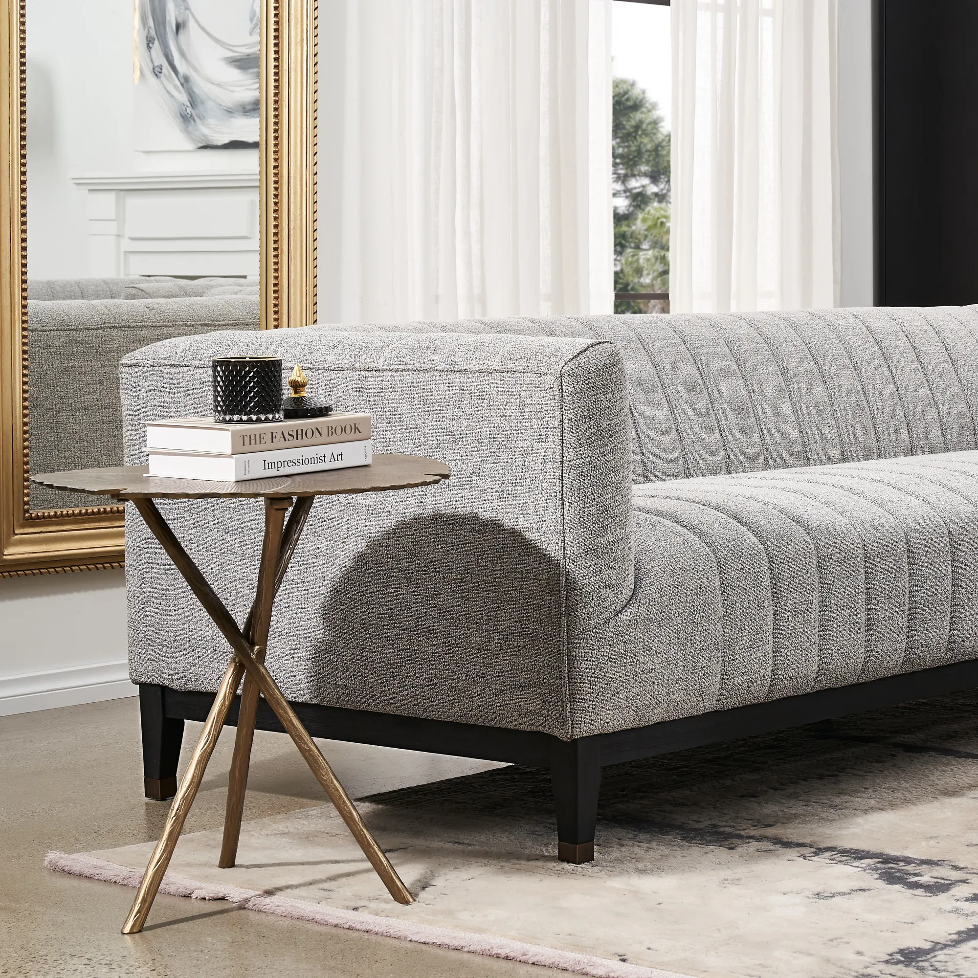 Astoria III Mid Grey Woven Fabric 2-Seater Sofa