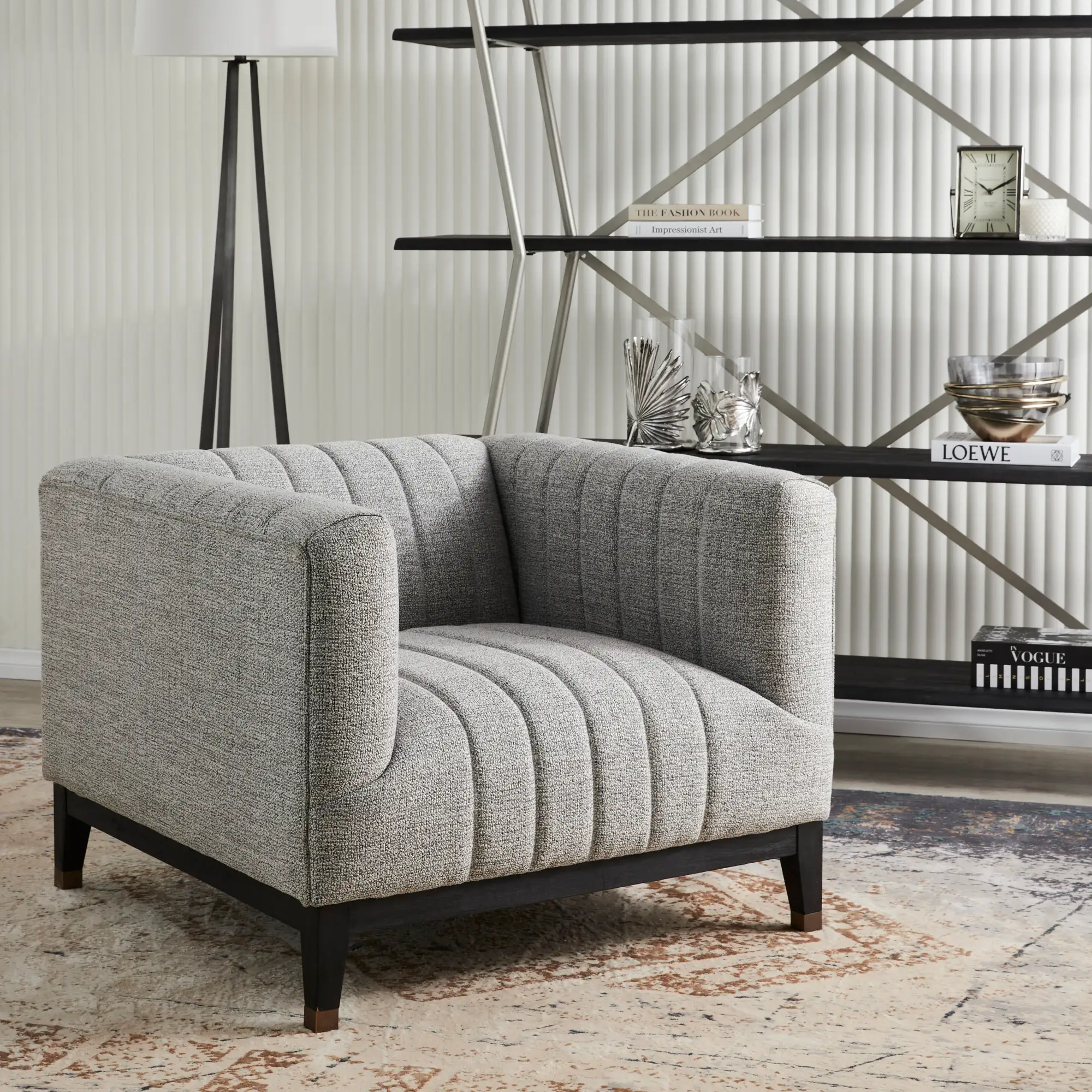 Astoria III Mid Grey Woven Fabric Chair 