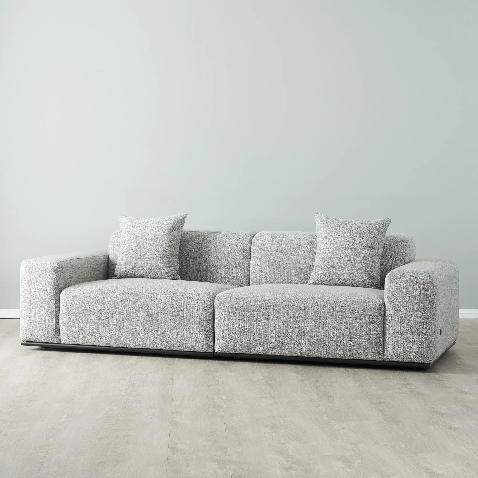Erica Mid Grey Woven Fabric 3-Seater Sofa 