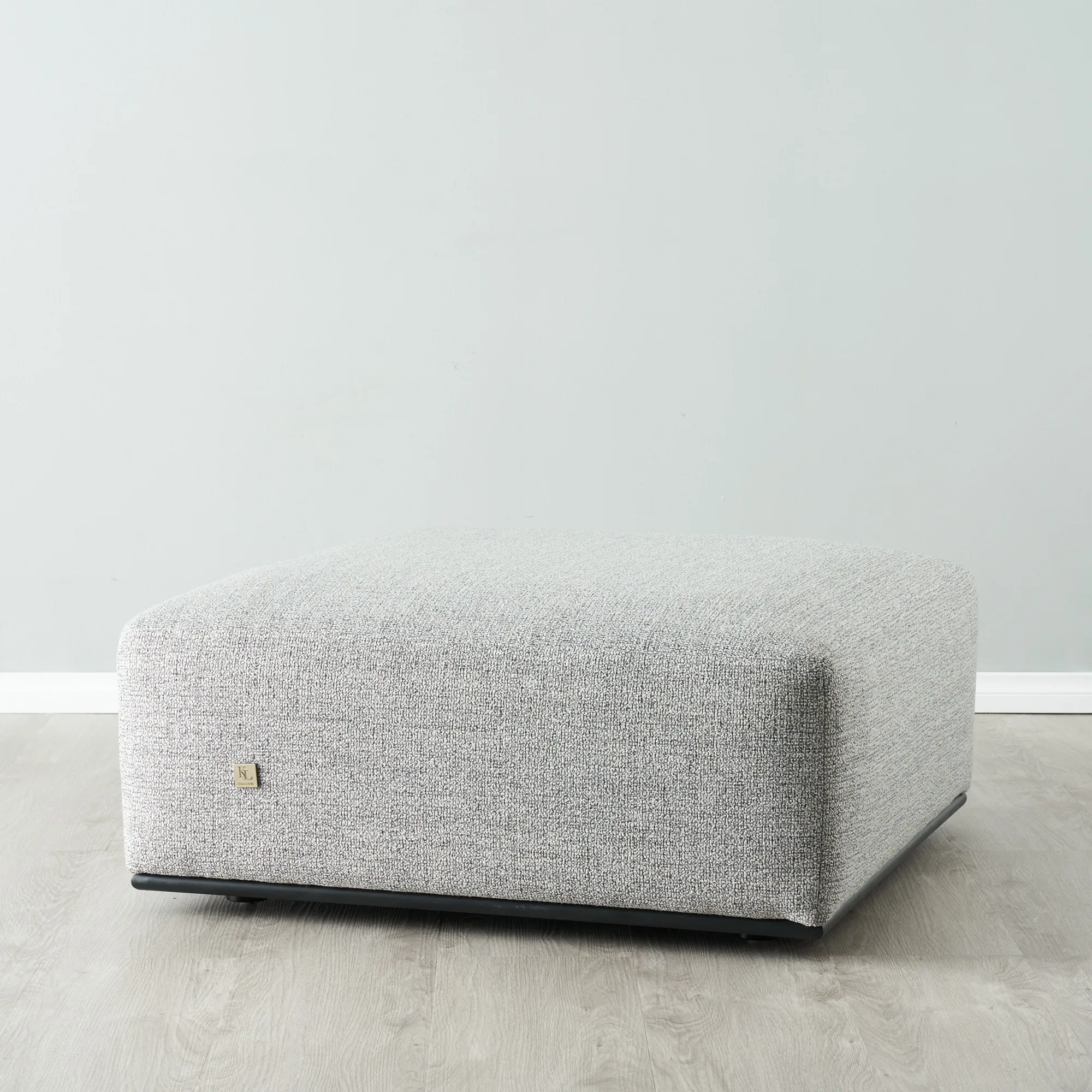 Erica Mid Grey Woven Fabric Ottoman  