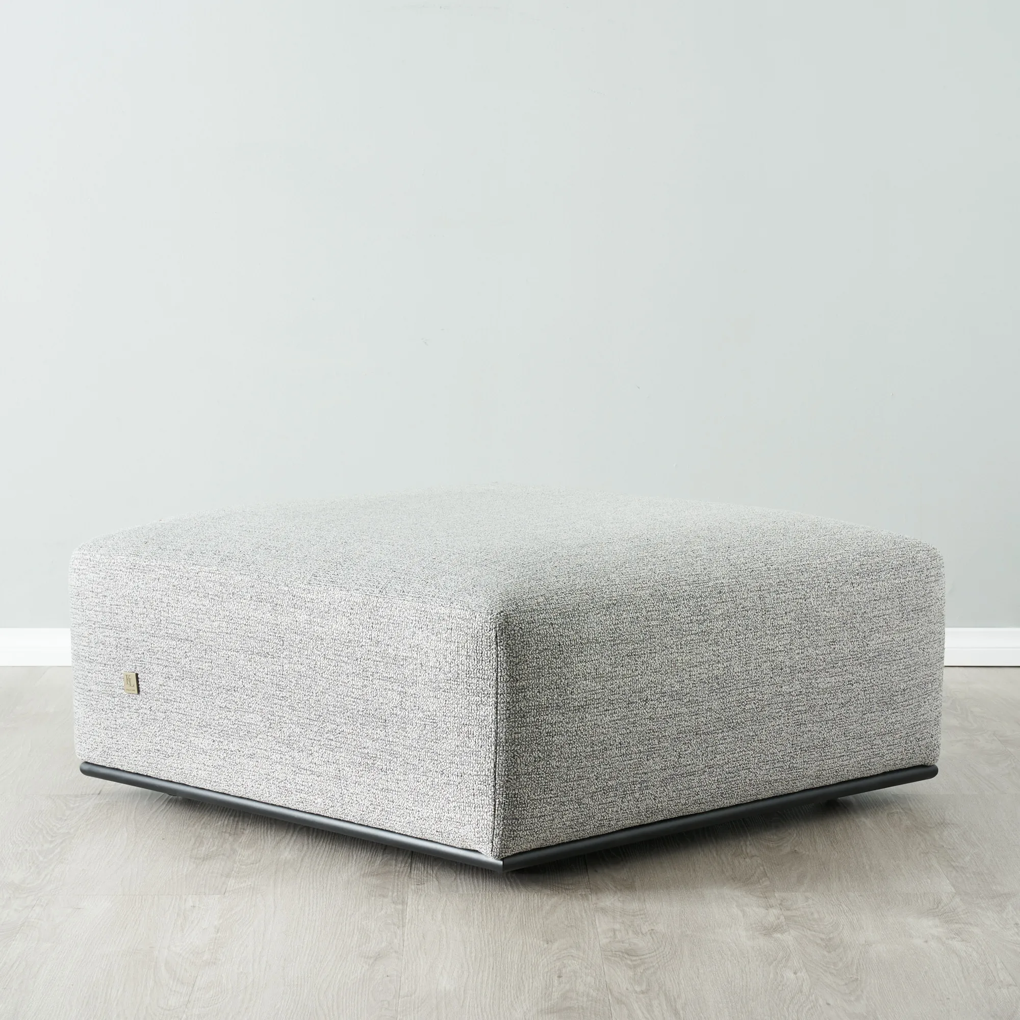 Erica Mid Grey Woven Fabric Ottoman  