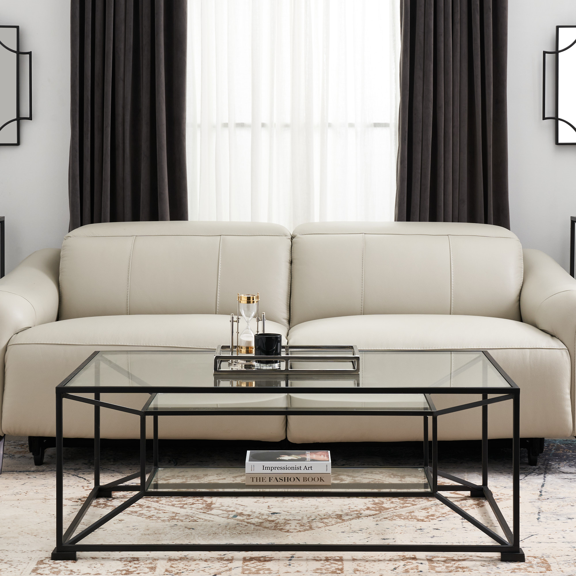 Carolina Cream Leather 3-Seater Electric Recliner 