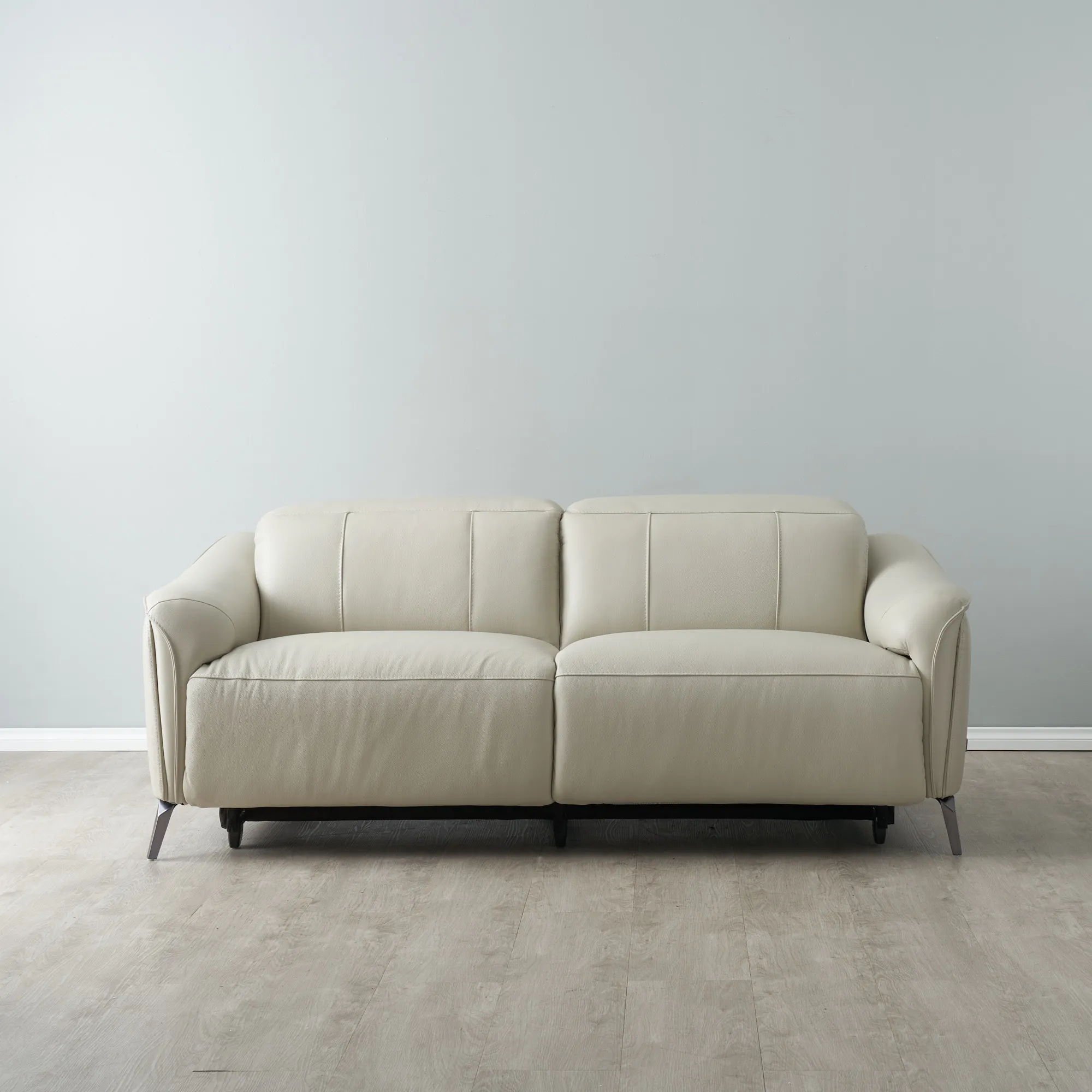 Carolina Cream Leather 2-Seater Electric Recliner 