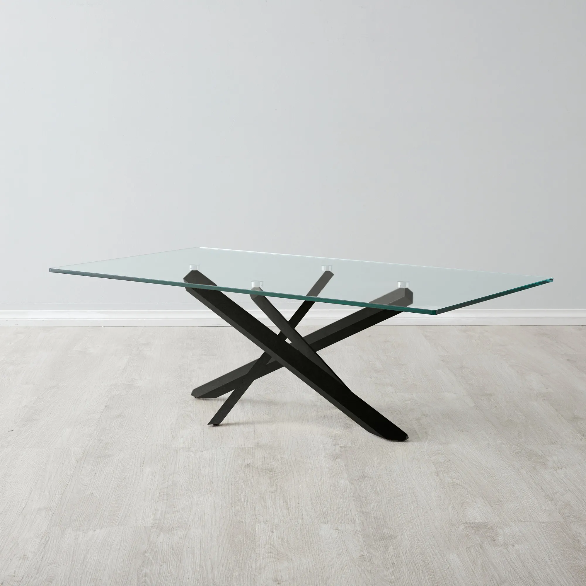 Lola Black Coffee Table  - Glass Top