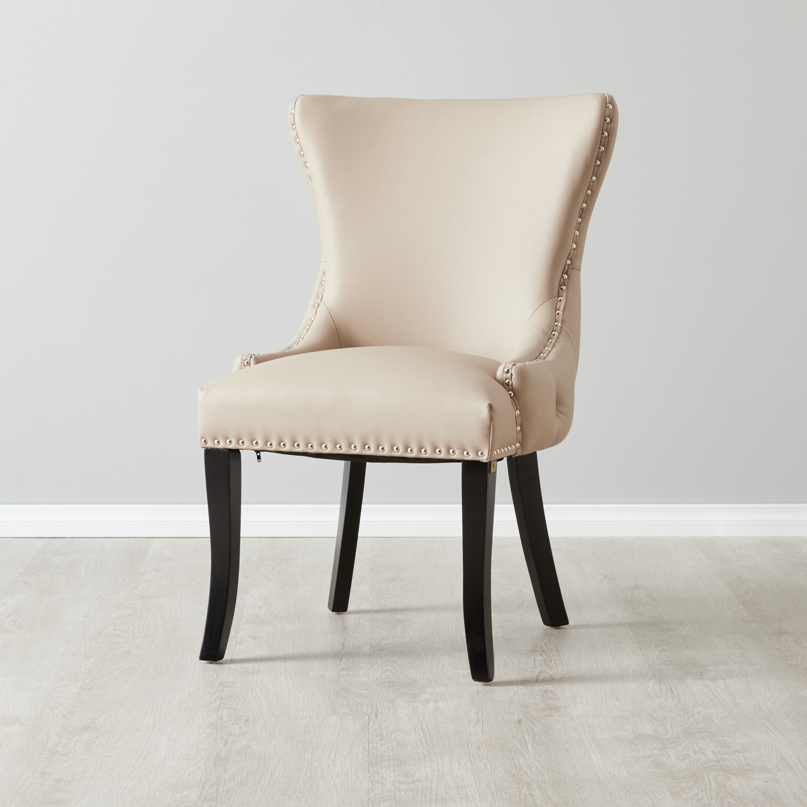 Camille II Beige Vegan Leather Dining Chair 