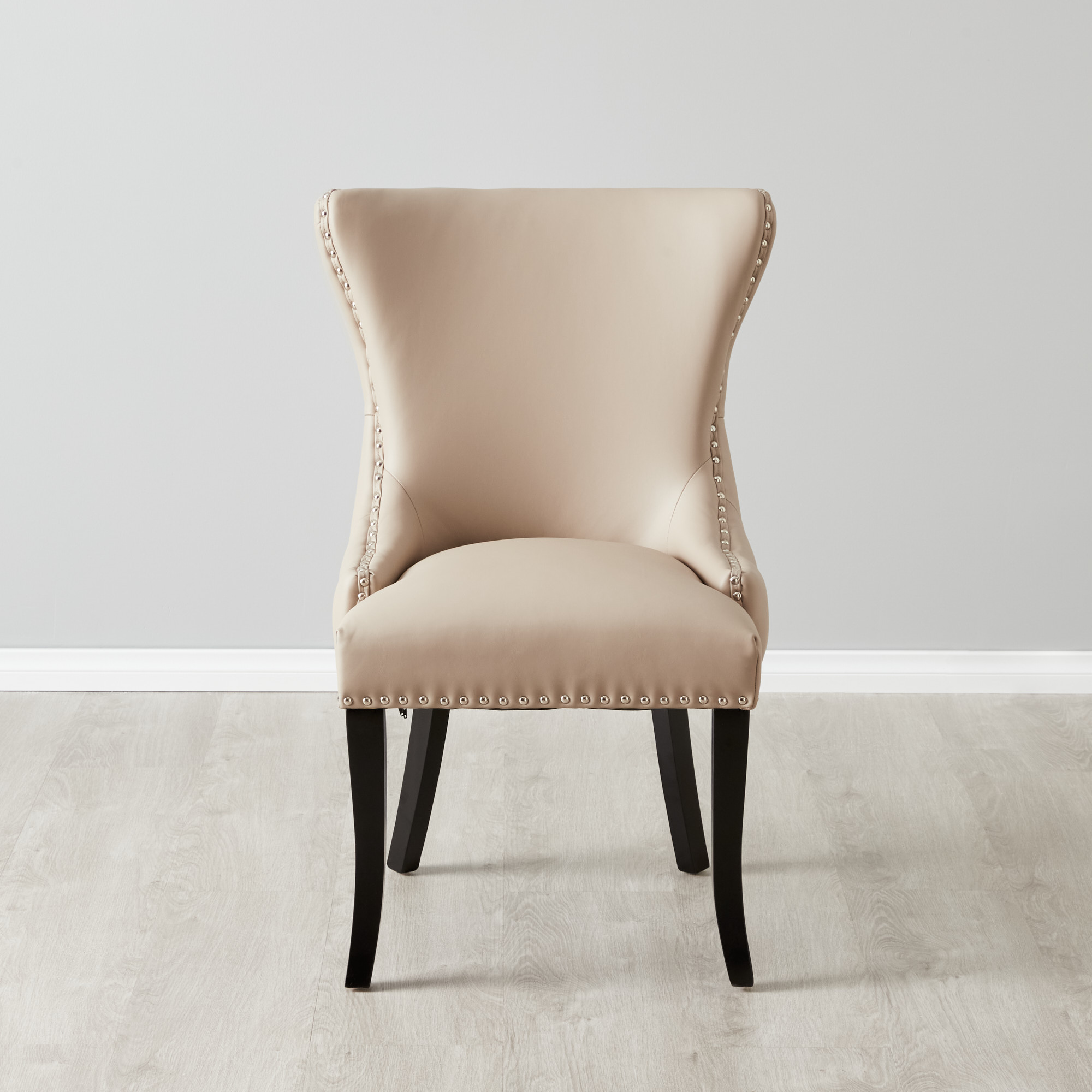 Camille II Beige Vegan Leather Dining Chair 