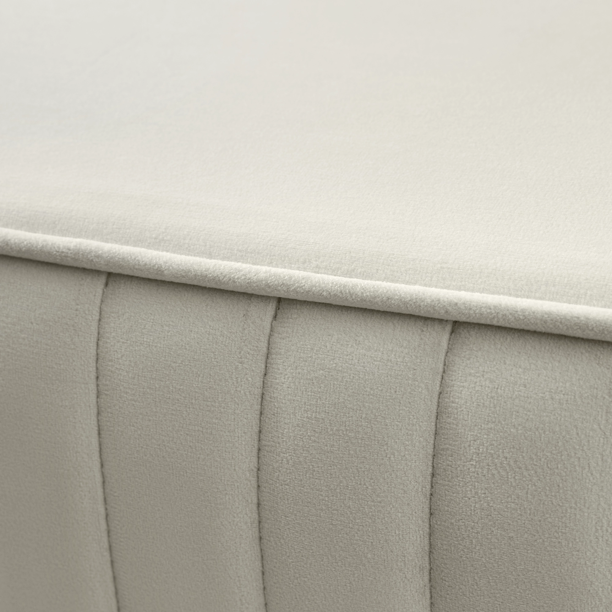 Hilda II Cream Velvet Ottoman 