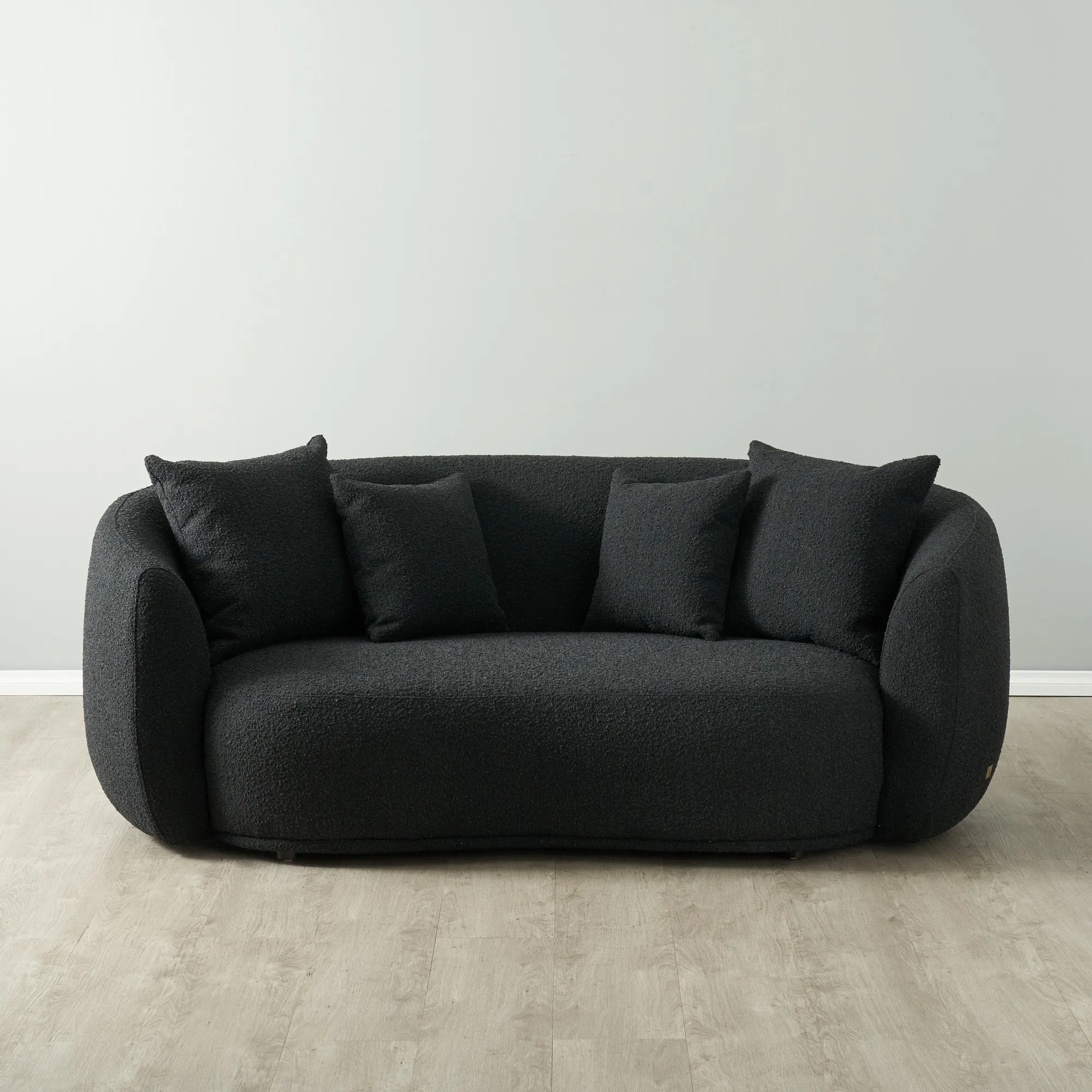 Everett Black Boucle 2 Seater Sofa 