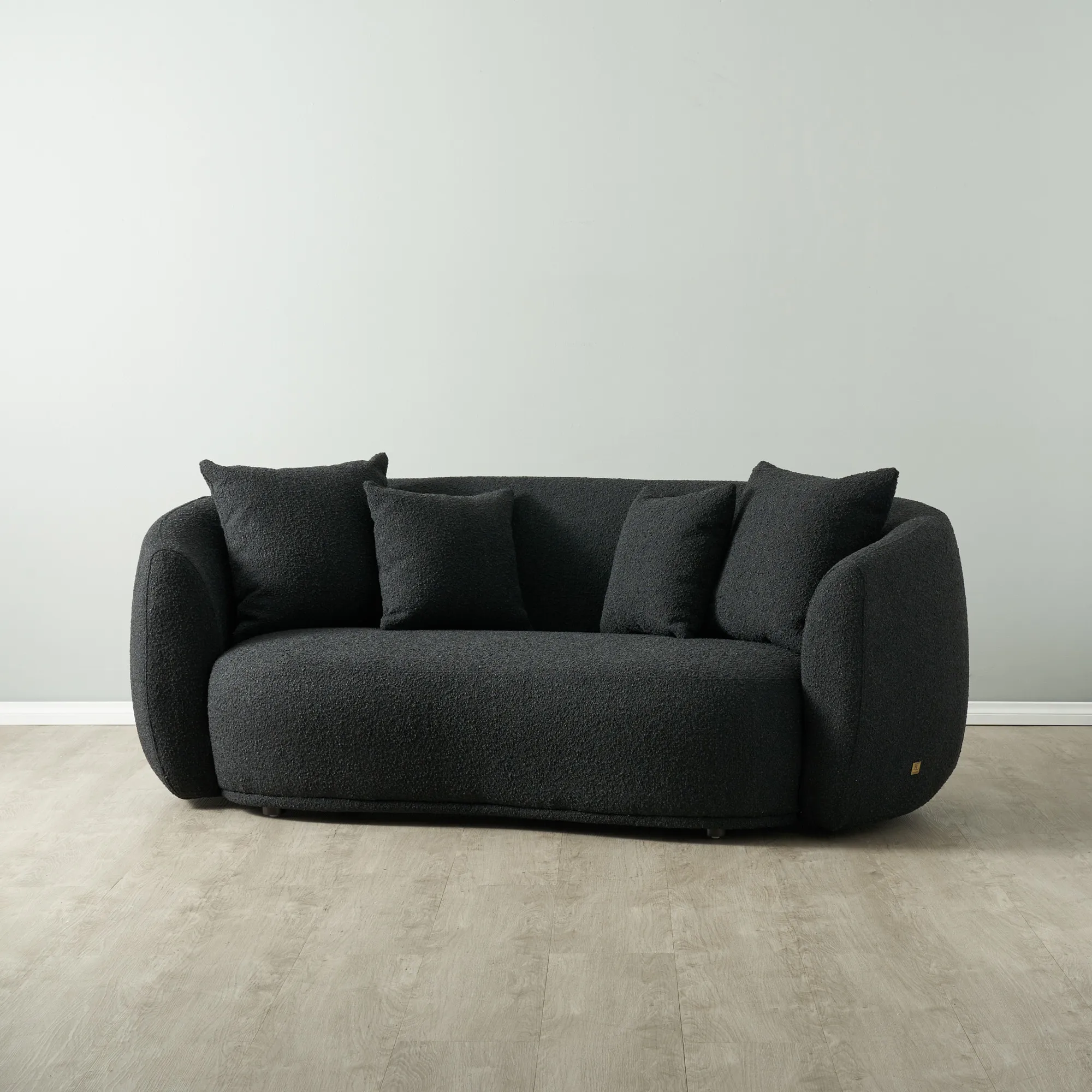 Everett Black Boucle 2 Seater Sofa 